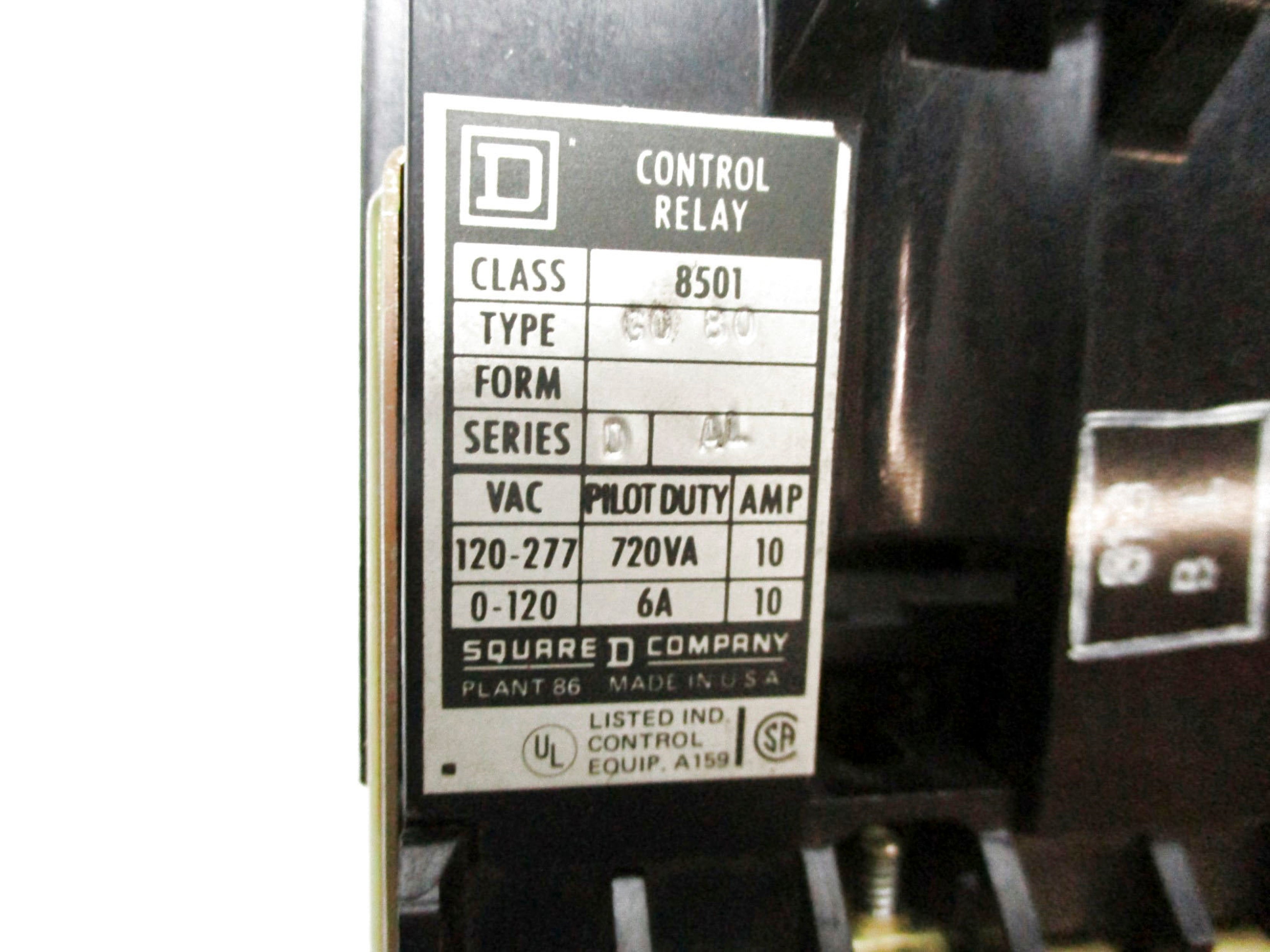 SQUARE D 8501G0-80 110/120V (AS PICTURED) NSMP