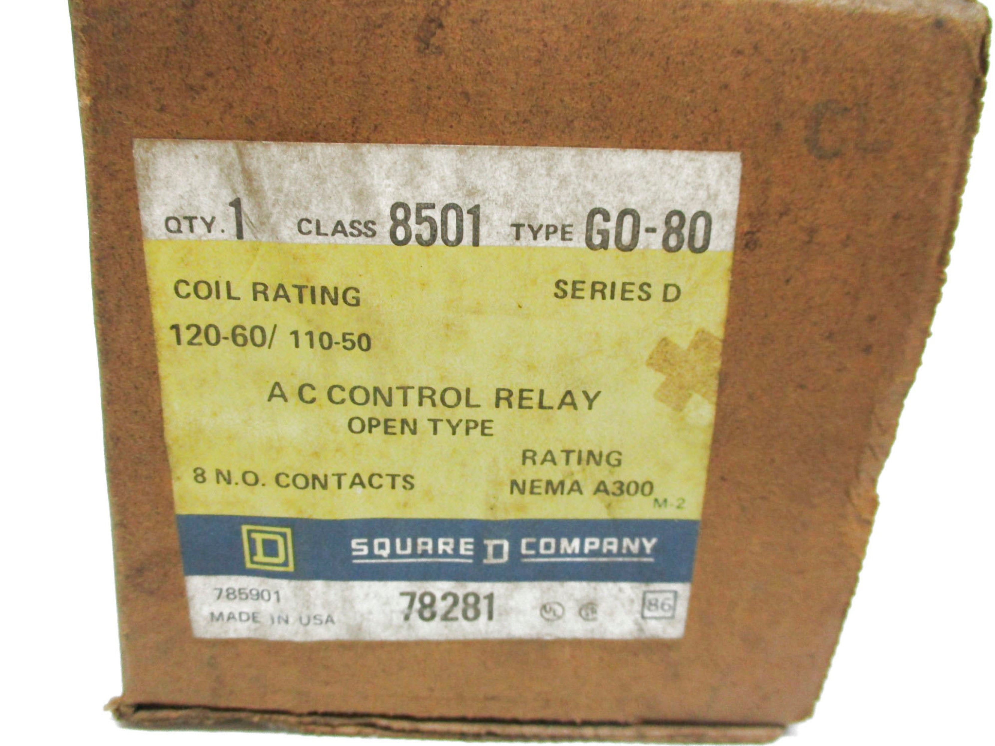 SQUARE D 8501G0-80 110/120V (AS PICTURED) NSMP