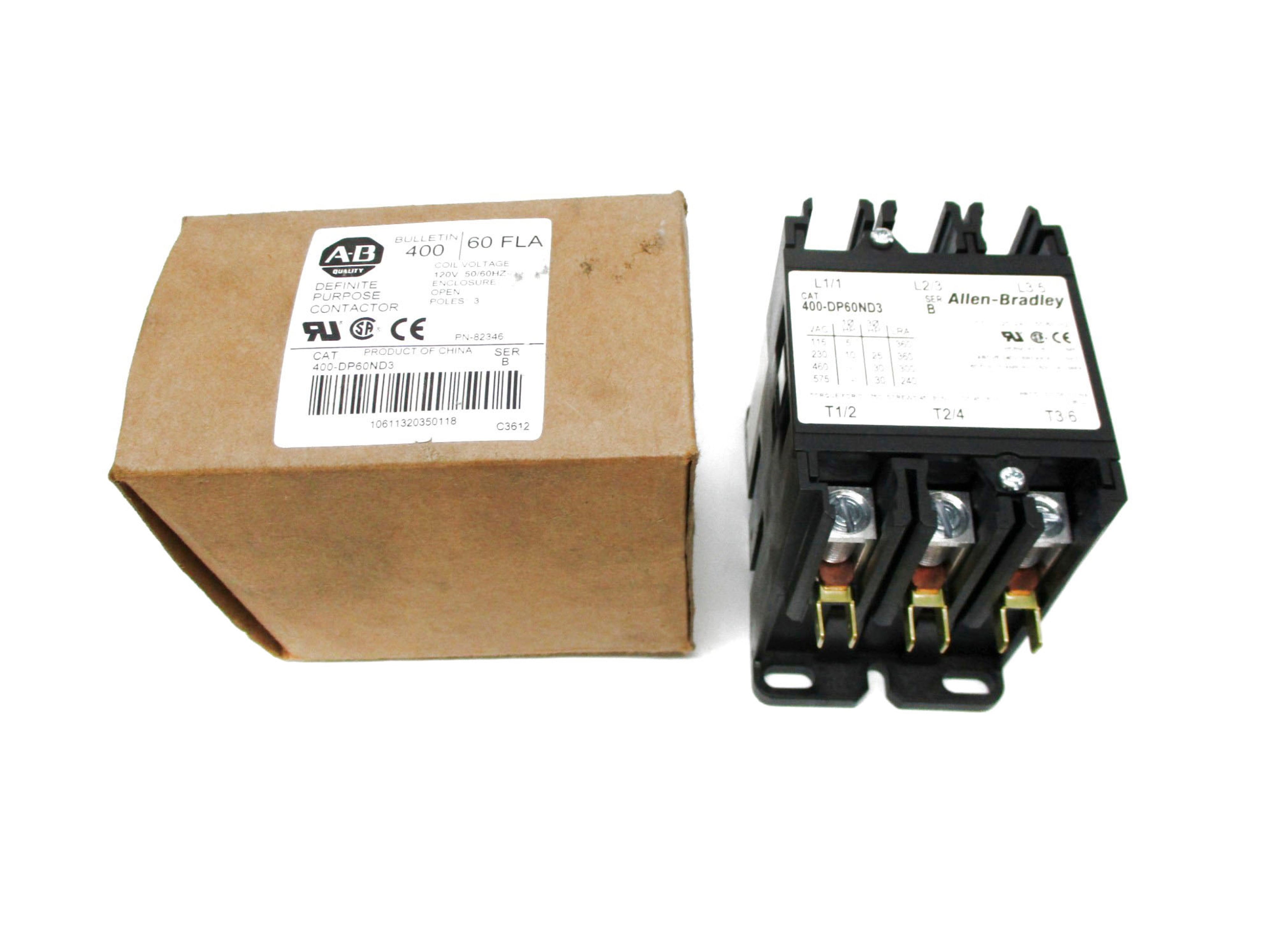 ALLEN BRADLEY 400-DP60ND3 SER. B 120VAC (BR/WH) NSMP