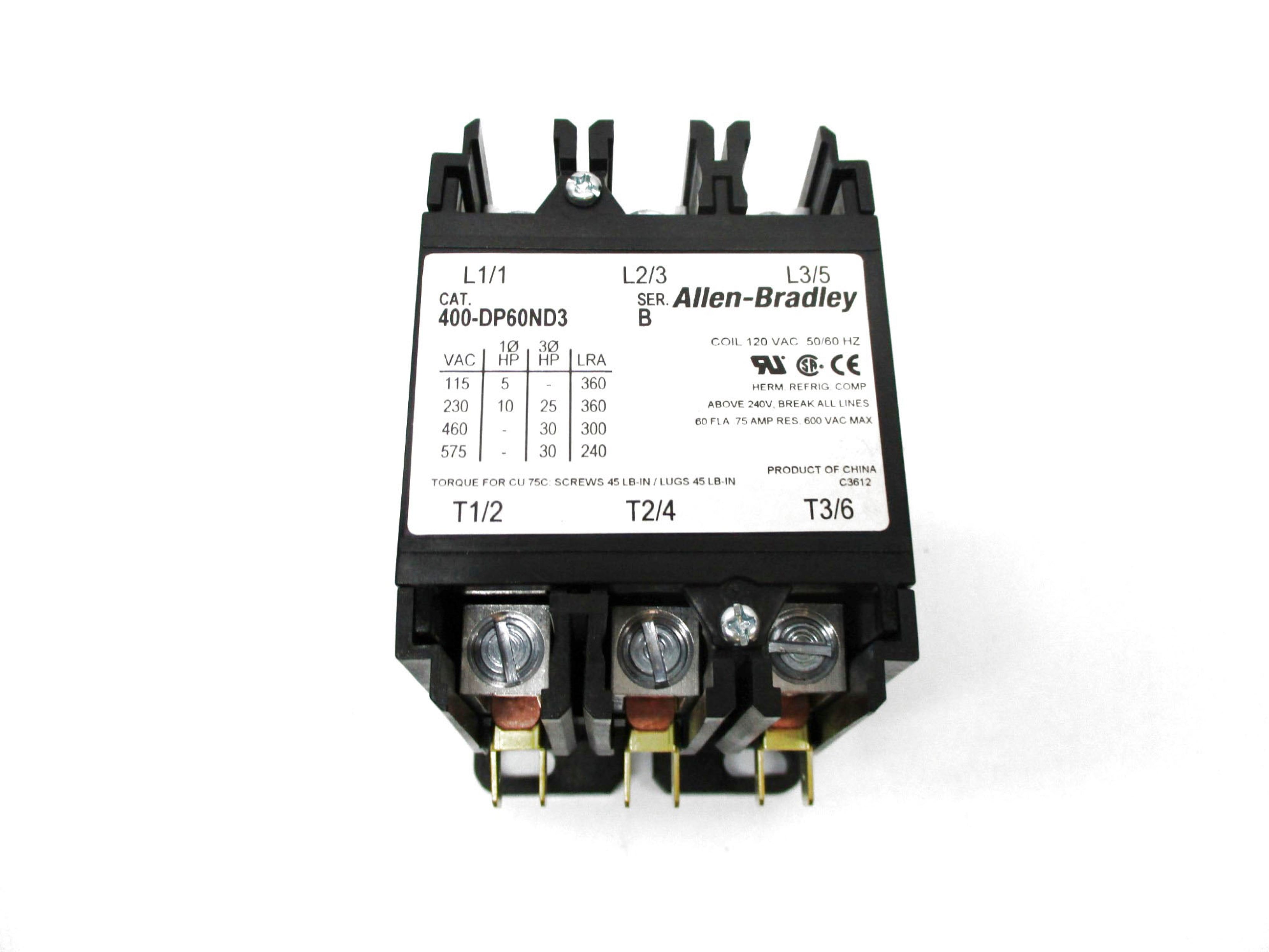 ALLEN BRADLEY 400-DP60ND3 SER. B 120VAC (BR/WH) NSMP