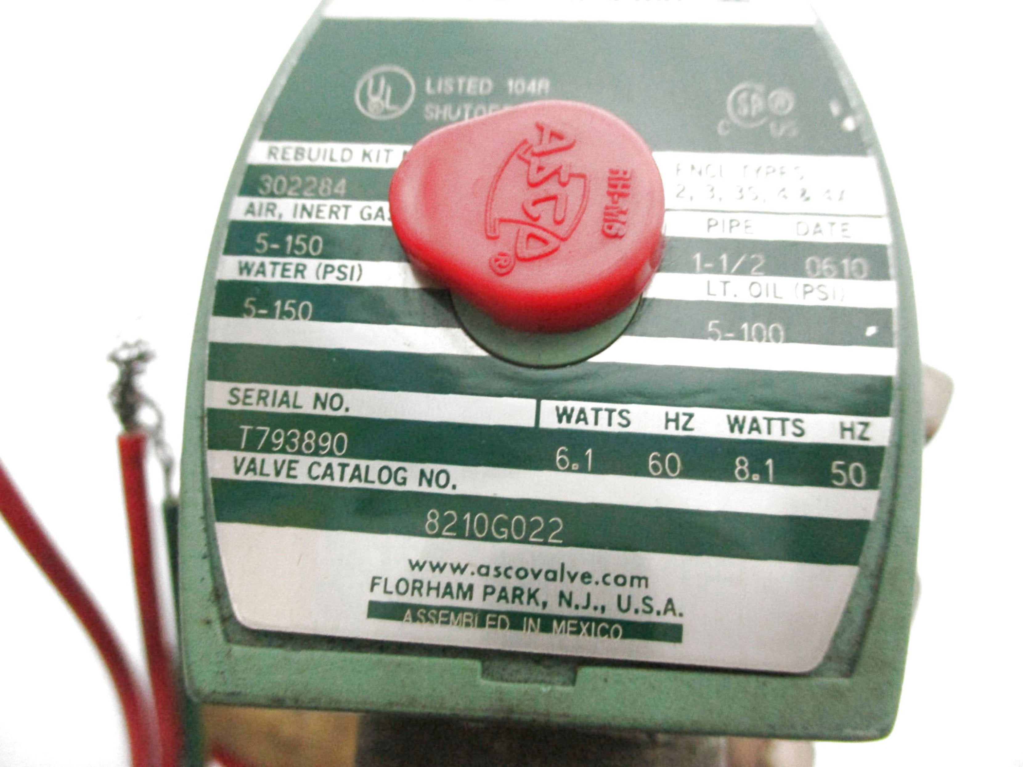 ASCO 8210G022 120/60 110/50 UNMP