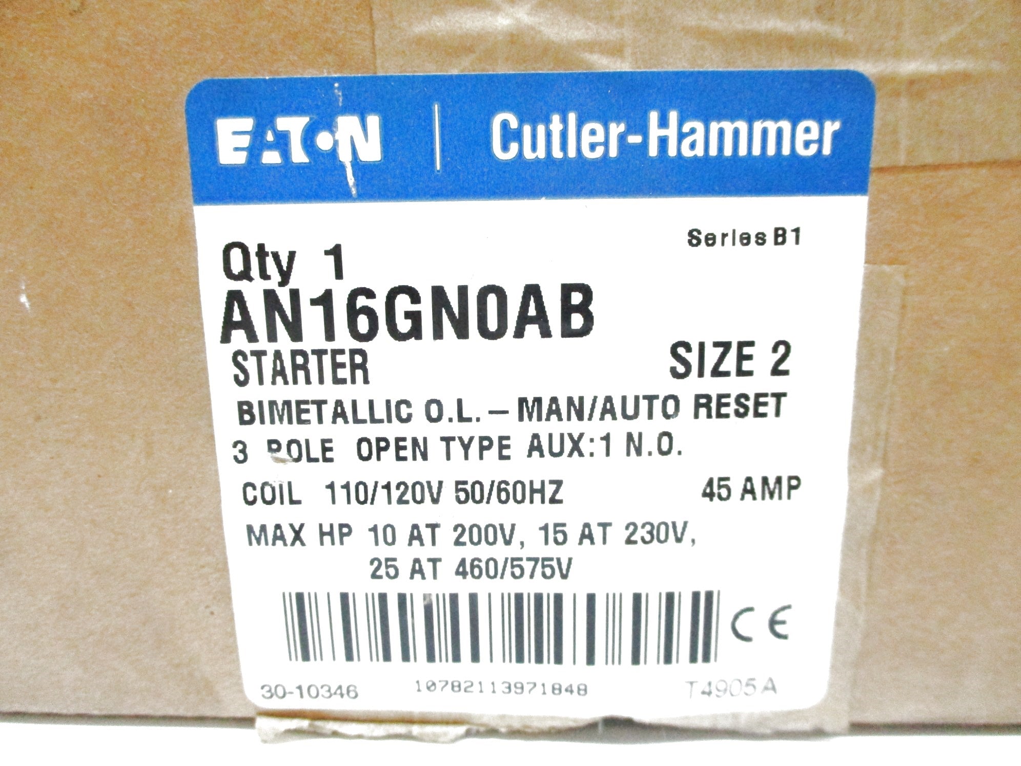 CUTLER HAMMER AN16GN0AB SER. B1 110/120V NSMP