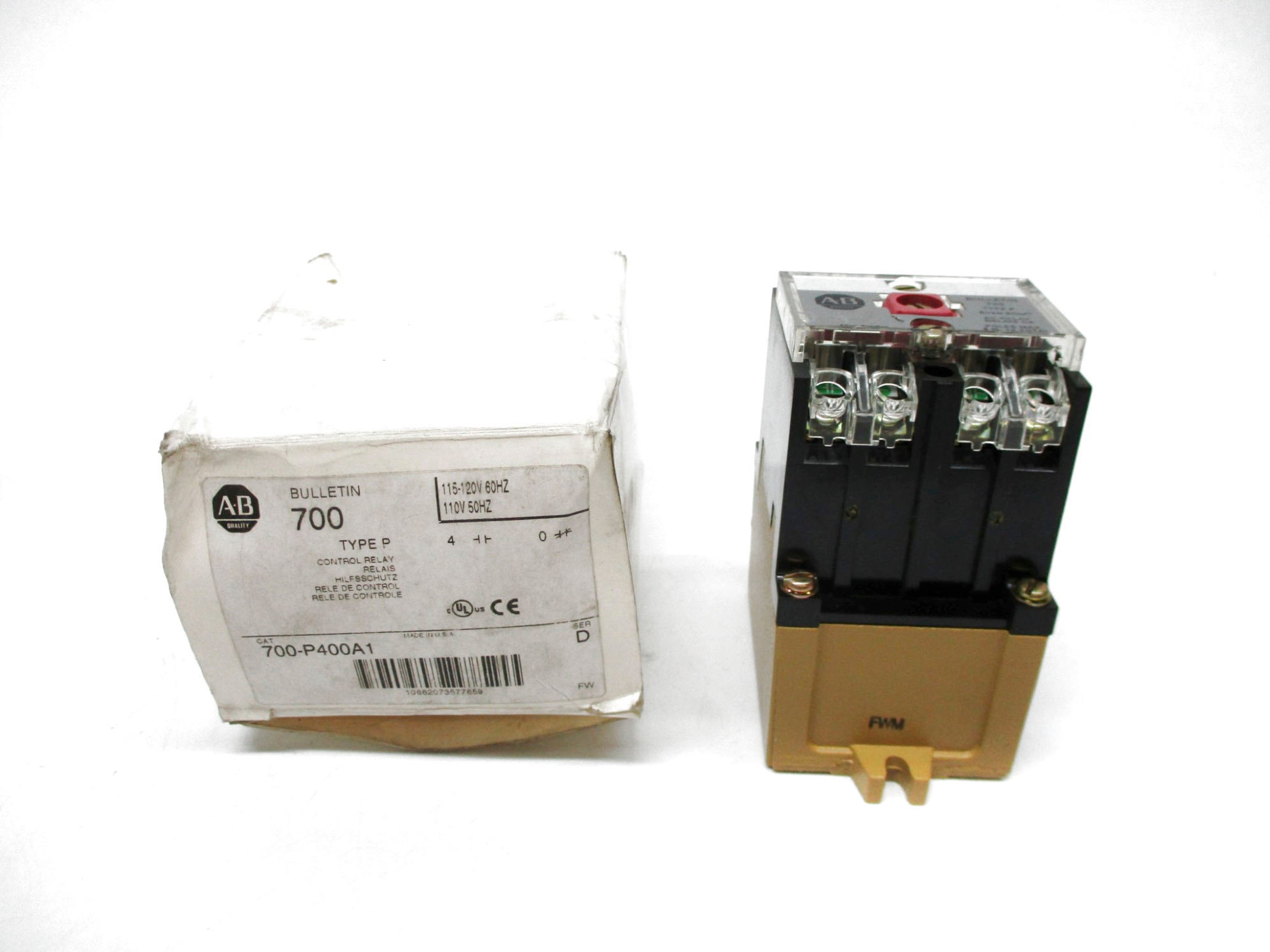 ALLEN BRADLEY 700-P400A1 SER. D 115-120/110V (AS PICTURED) (WH) NSMP