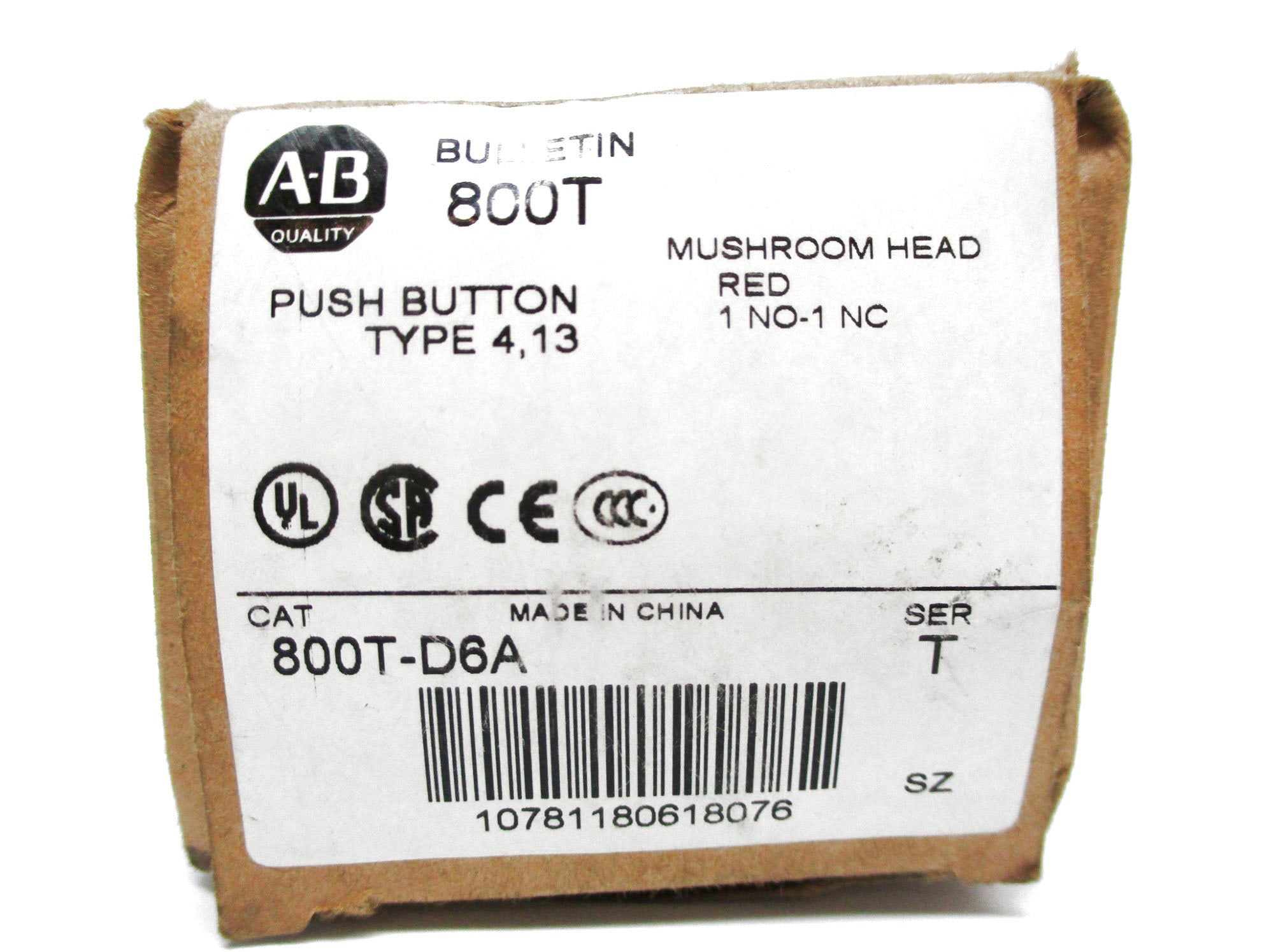 ALLEN BRADLEY 800T-D6A SER. T (BR/WH) NSMP