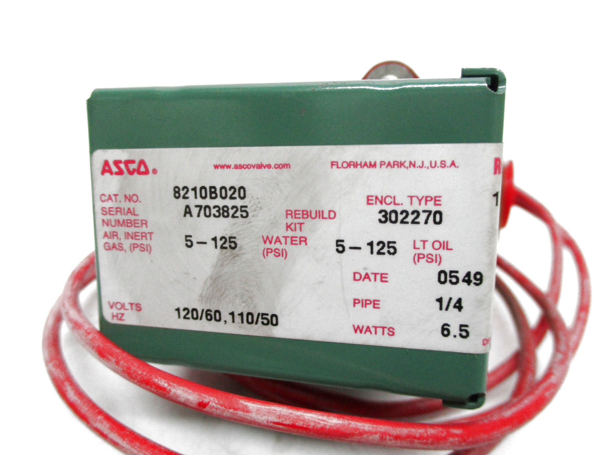 ASCO 8210B020 120/60 110/50 NSMP