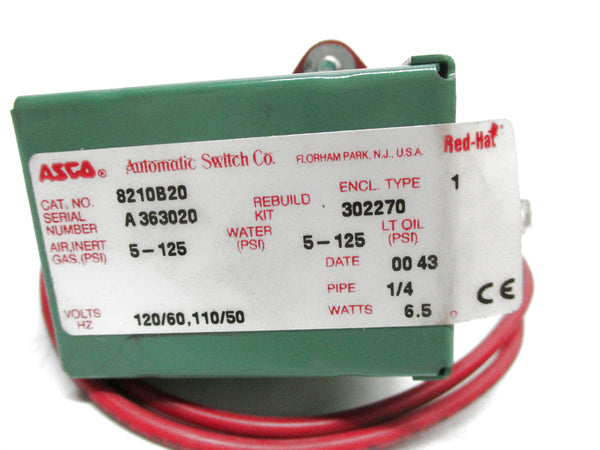 ASCO 8210B20 120/60 110/50 5-125PSI NSMP