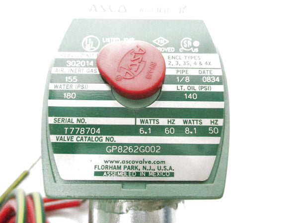 ASCO GP8262G002 120/60 110/50 180PSI NSMP