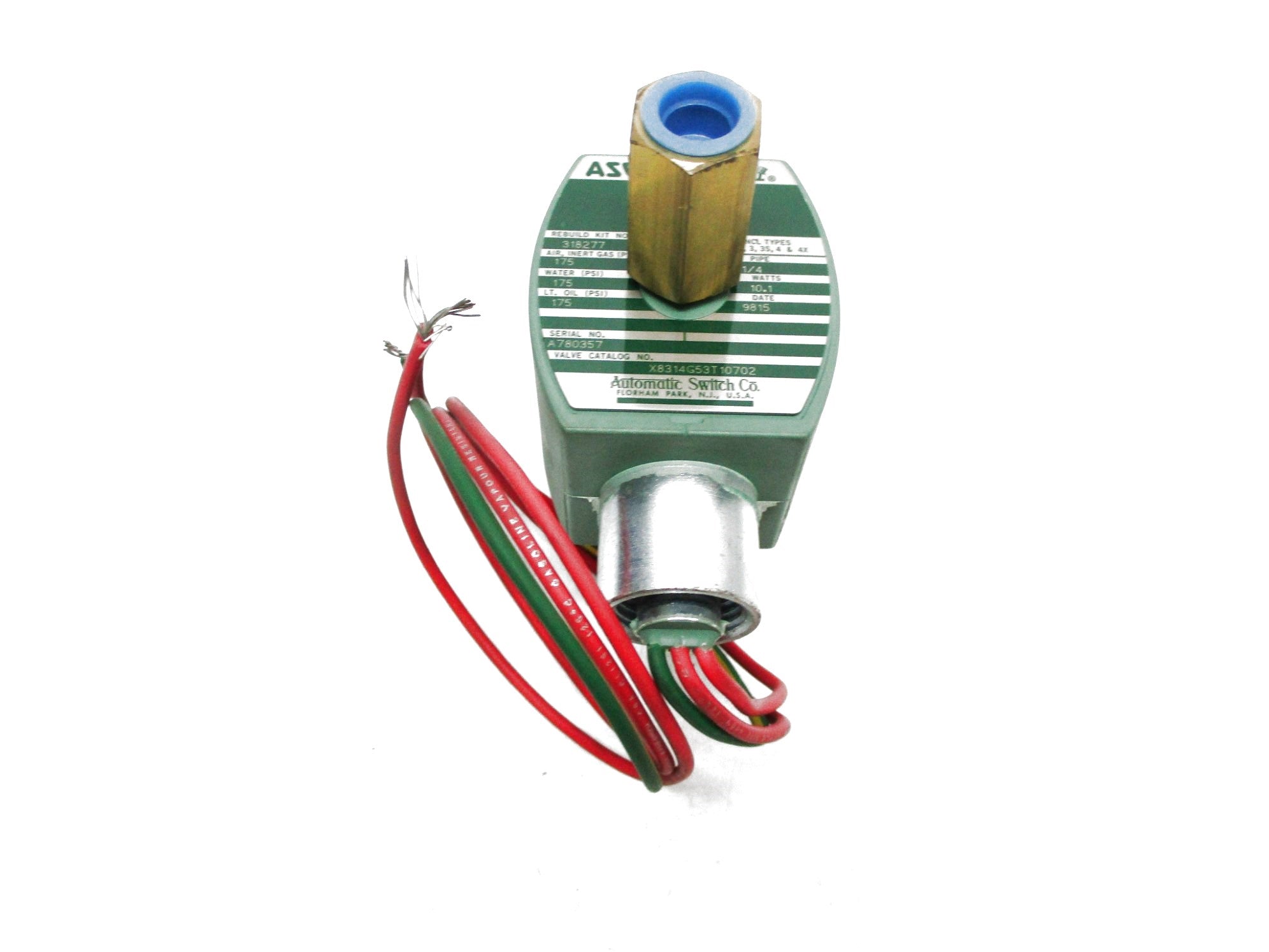 ASCO X8314G53T10702 120/60 110/50 175PSI NSNP