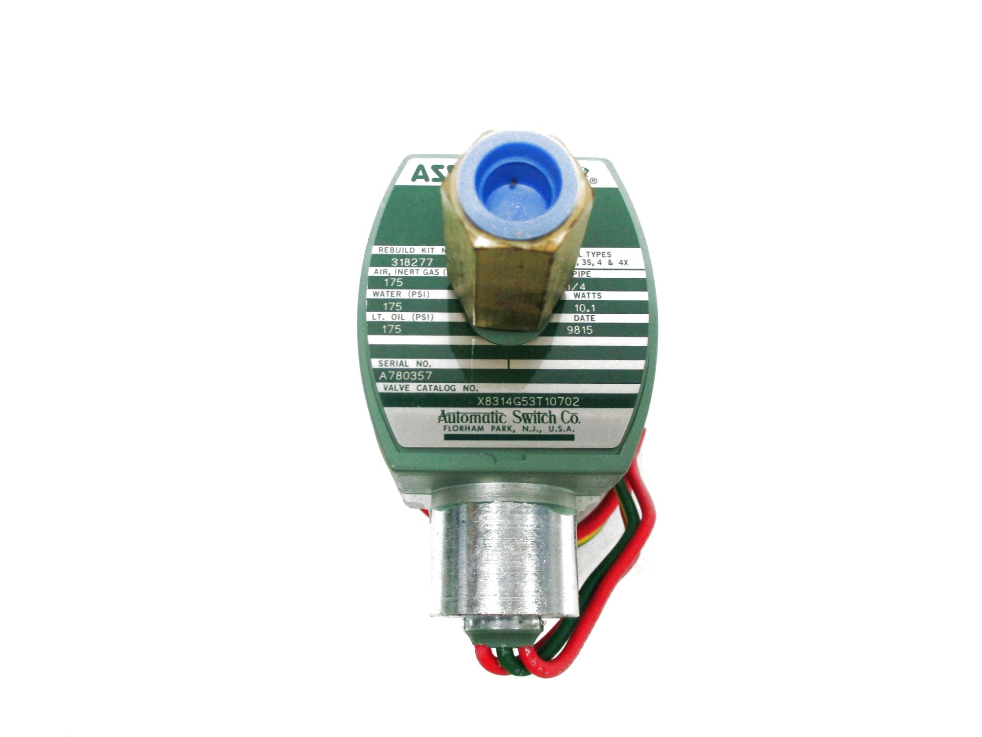 ASCO X8314GM53T10702 120/60 110/50 175PSI NSMP