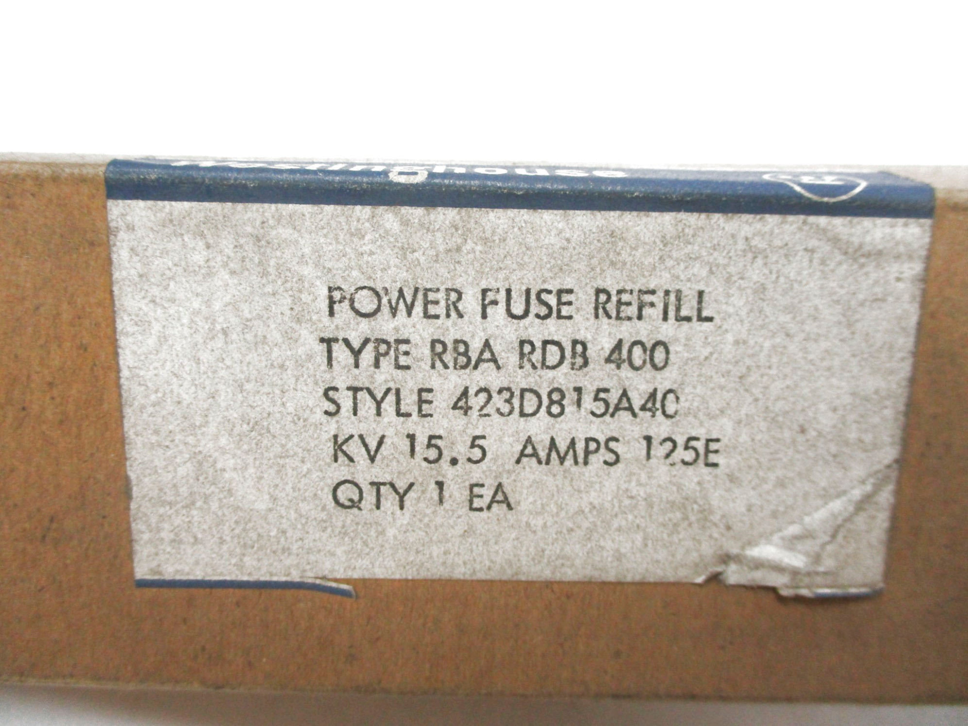 WESTINGHOUSE RBA-RDB-400 423D815A40 125EA NSMP