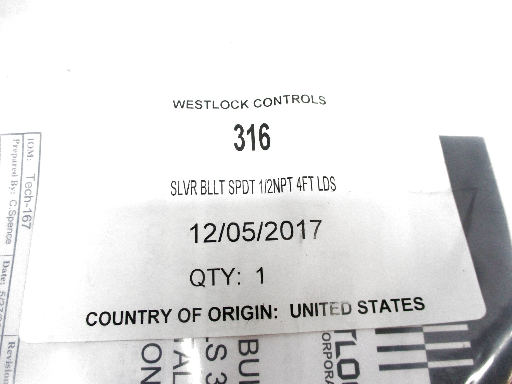 WESTLOCK CONTROLS 316 NSMP