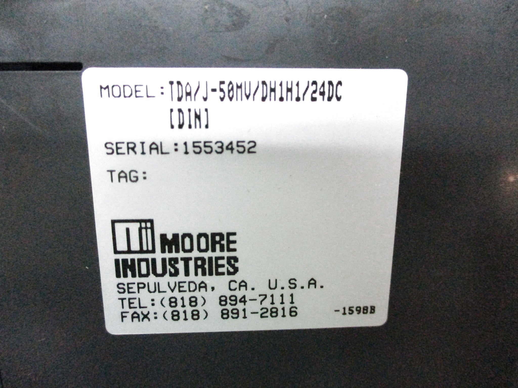 MOORE INDUSTRIES TDA/J-50MV/DH1H1/24DC[DIN] NSNP