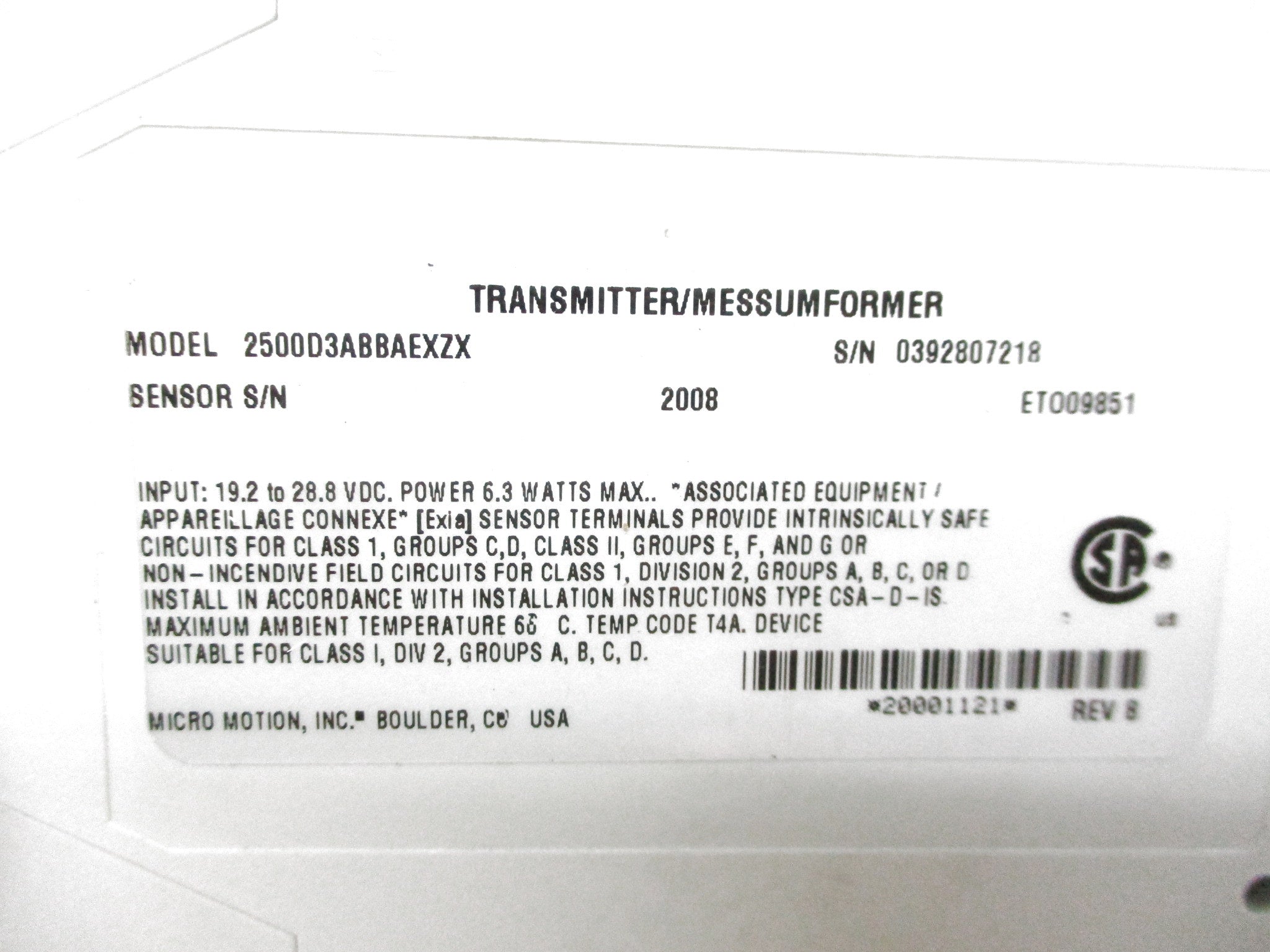 MICROMOTION 20000742 NSNP