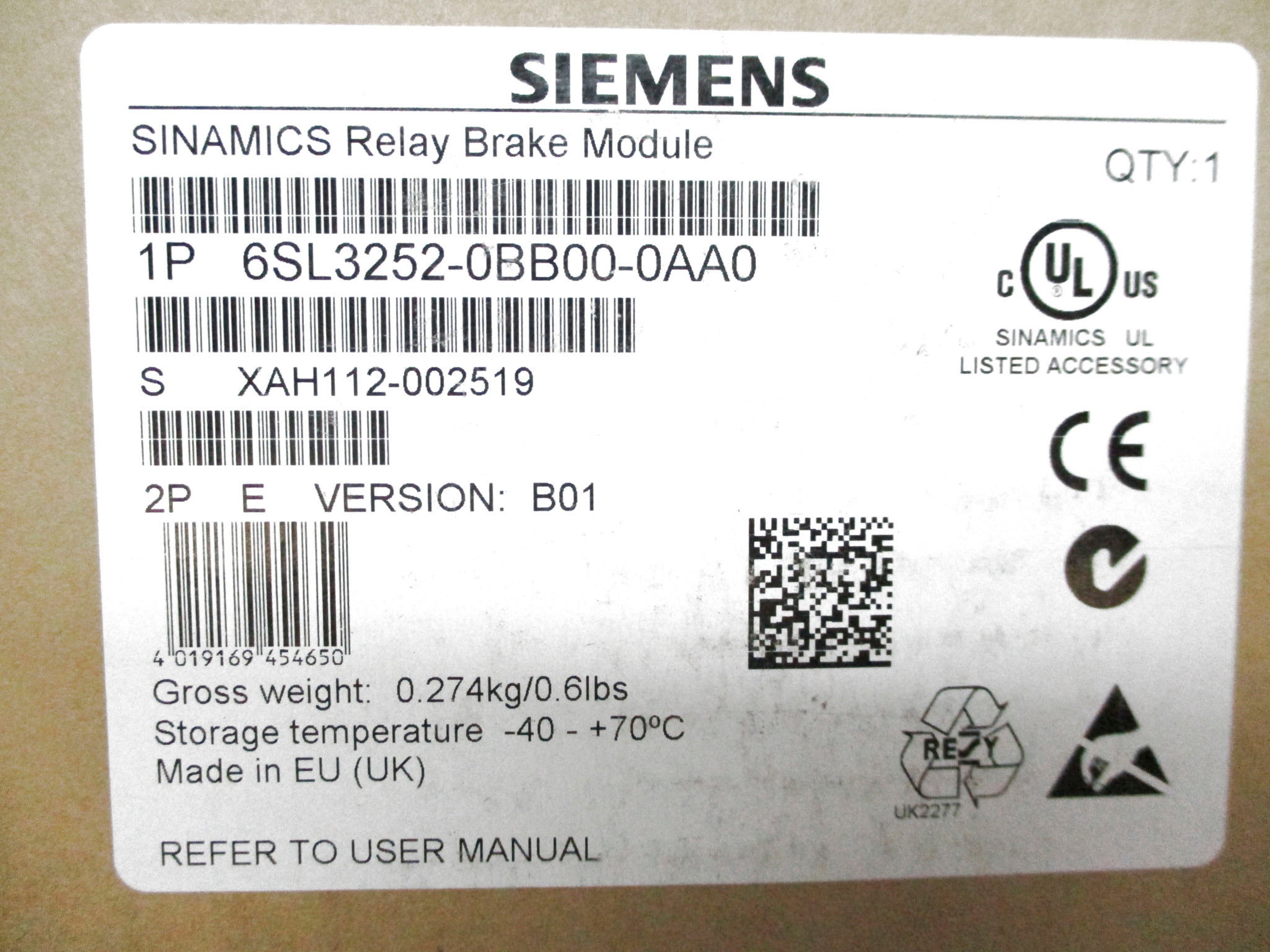 SIEMENS 6SL3252-0BB00-0AA0 16A 250VAC NSMP