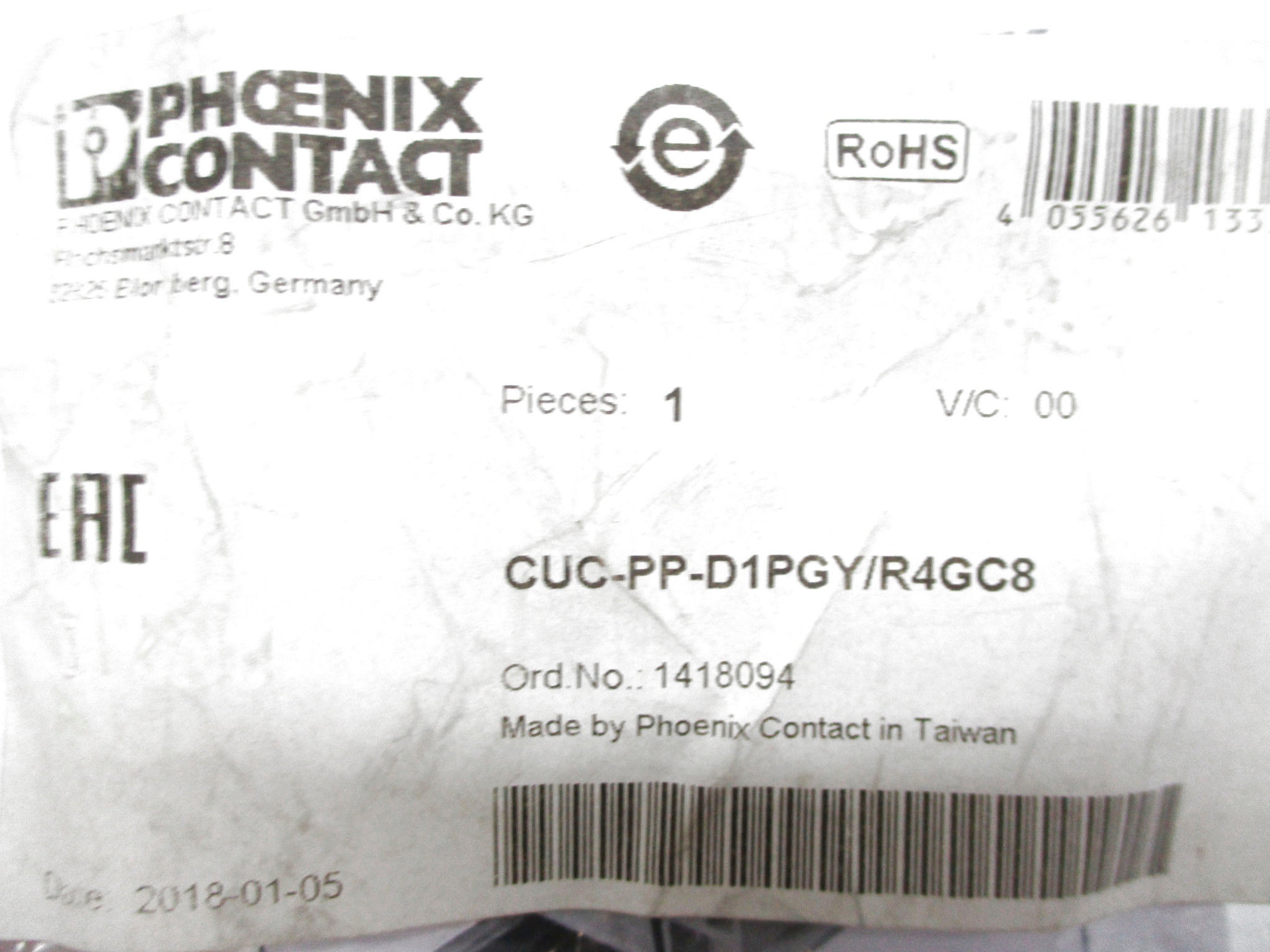 PHOENIX CONTACT CUC-PP-D1PGY/R4GC8 1418094 NSMP