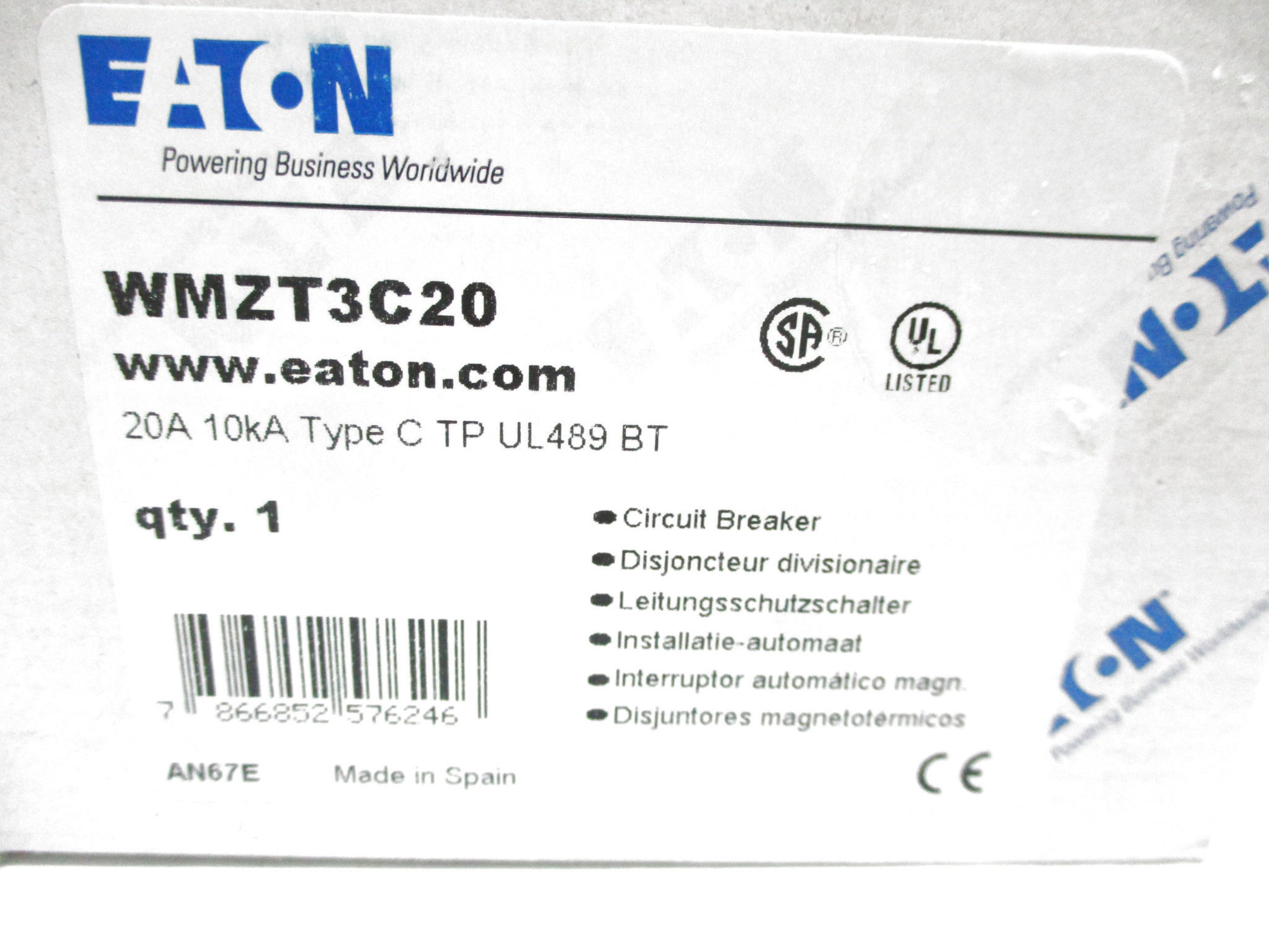 EATON WMZT3C20 20A 277V NSMP