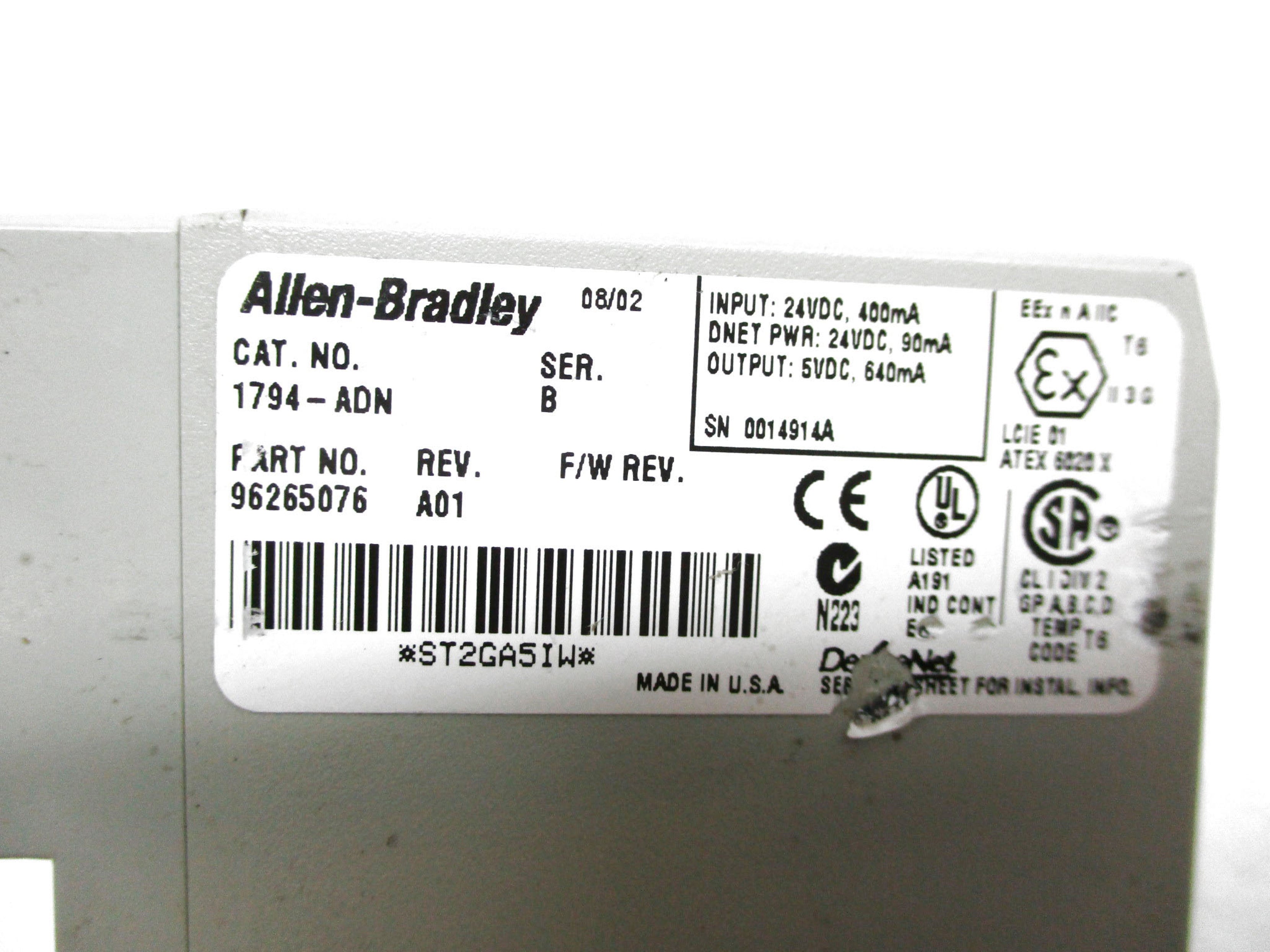 ALLEN BRADLEY 1794-ADN SER. B UNMP