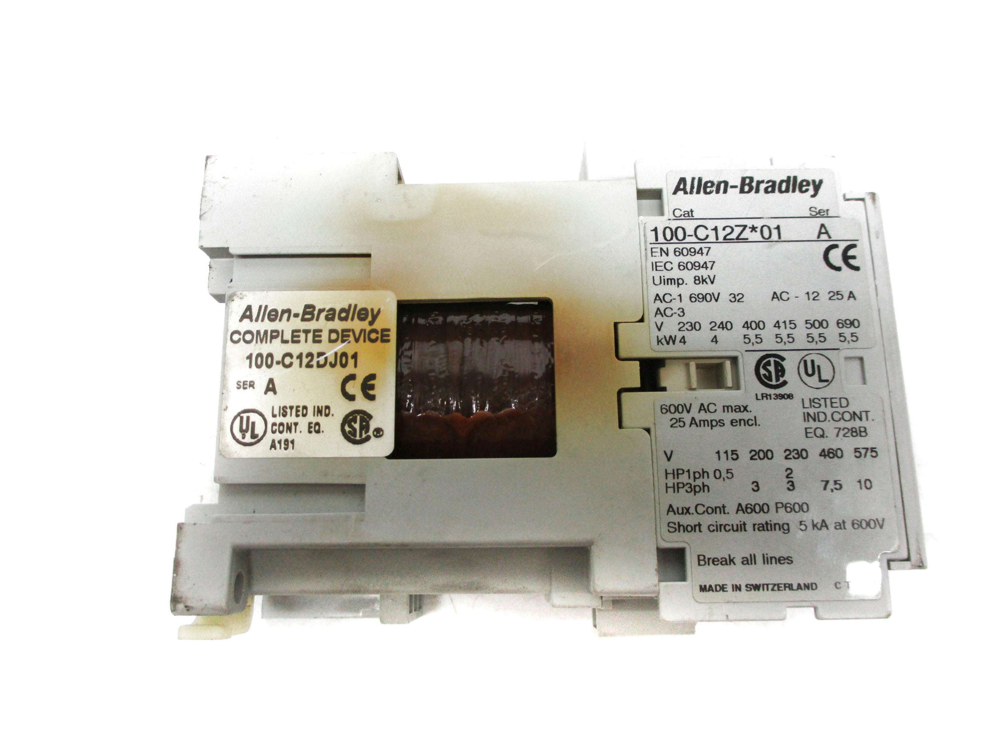ALLEN BRADLEY 100-C12DJ01 SER. A 24VDC UNMP