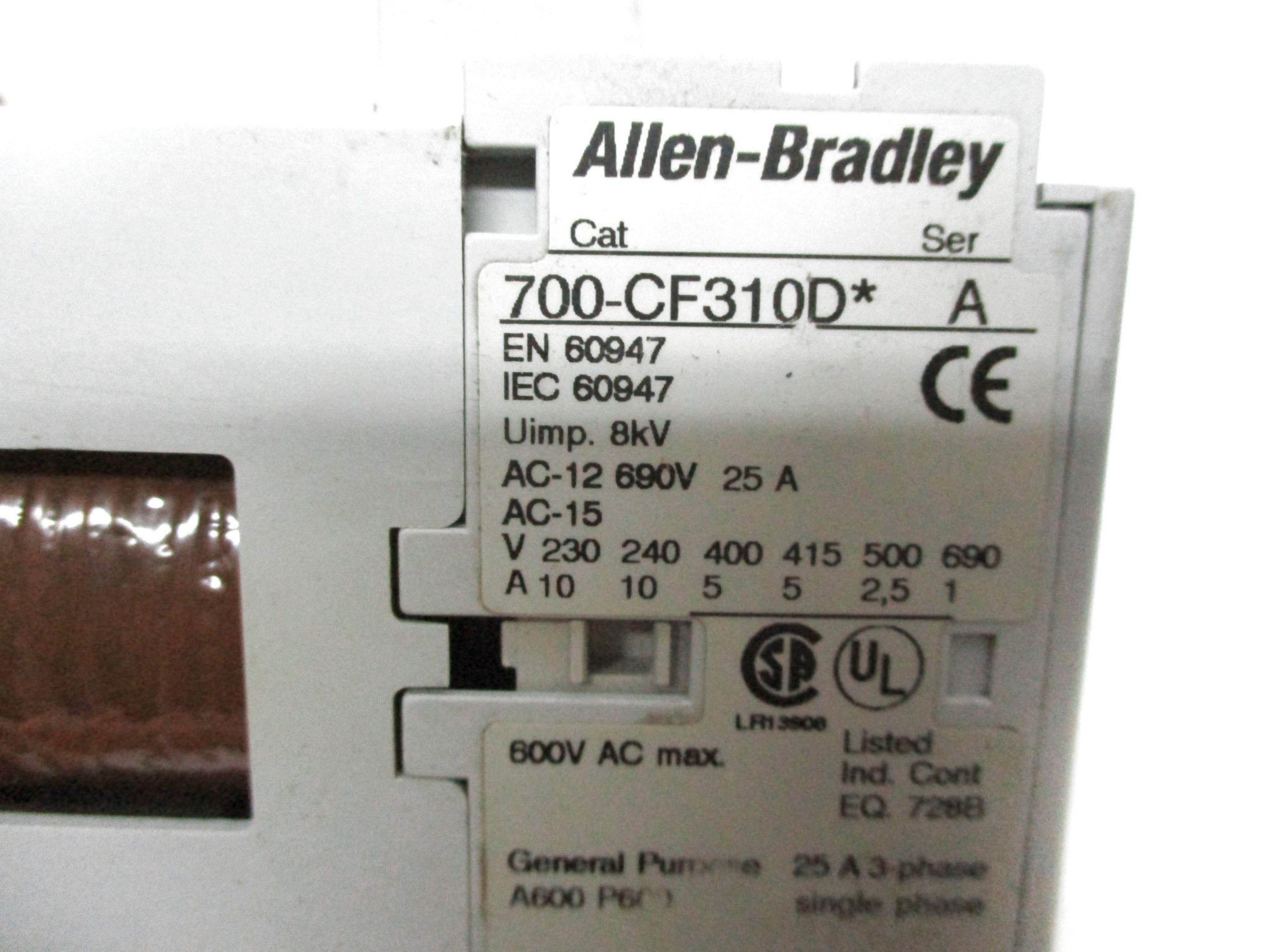 ALLEN BRADLEY 700-CF310DJ SER. A 24VDC UNMP