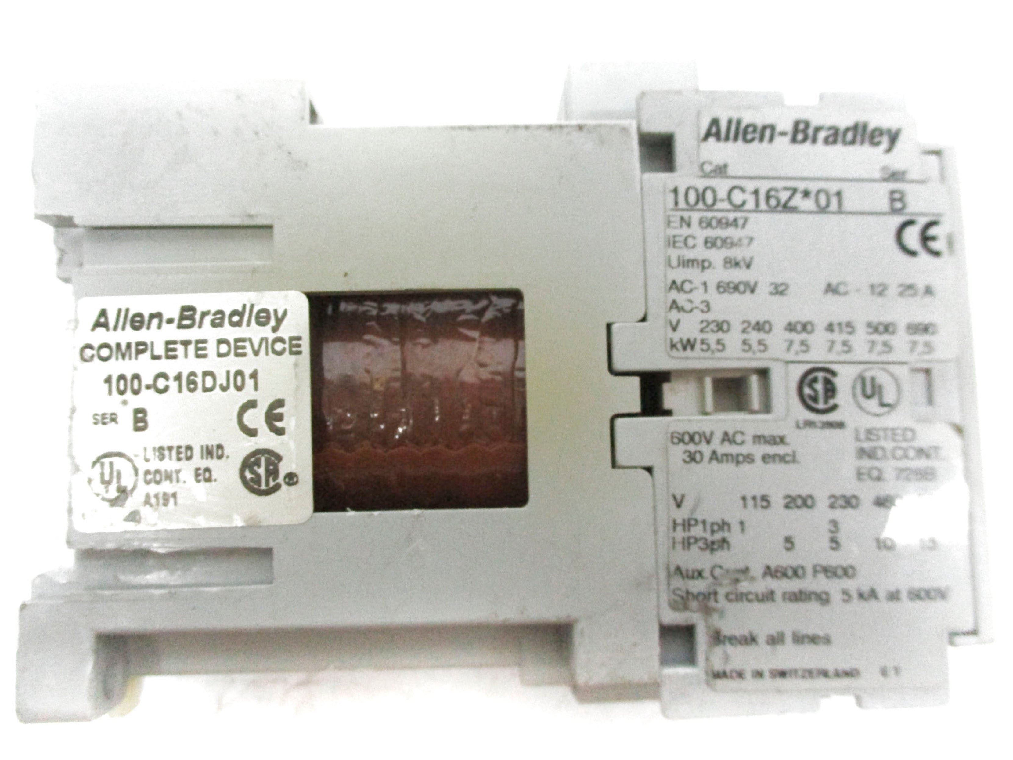 ALLEN BRADLEY 100-C12DJ01 SER. B 24VDC (AS PICTURED) UNMP