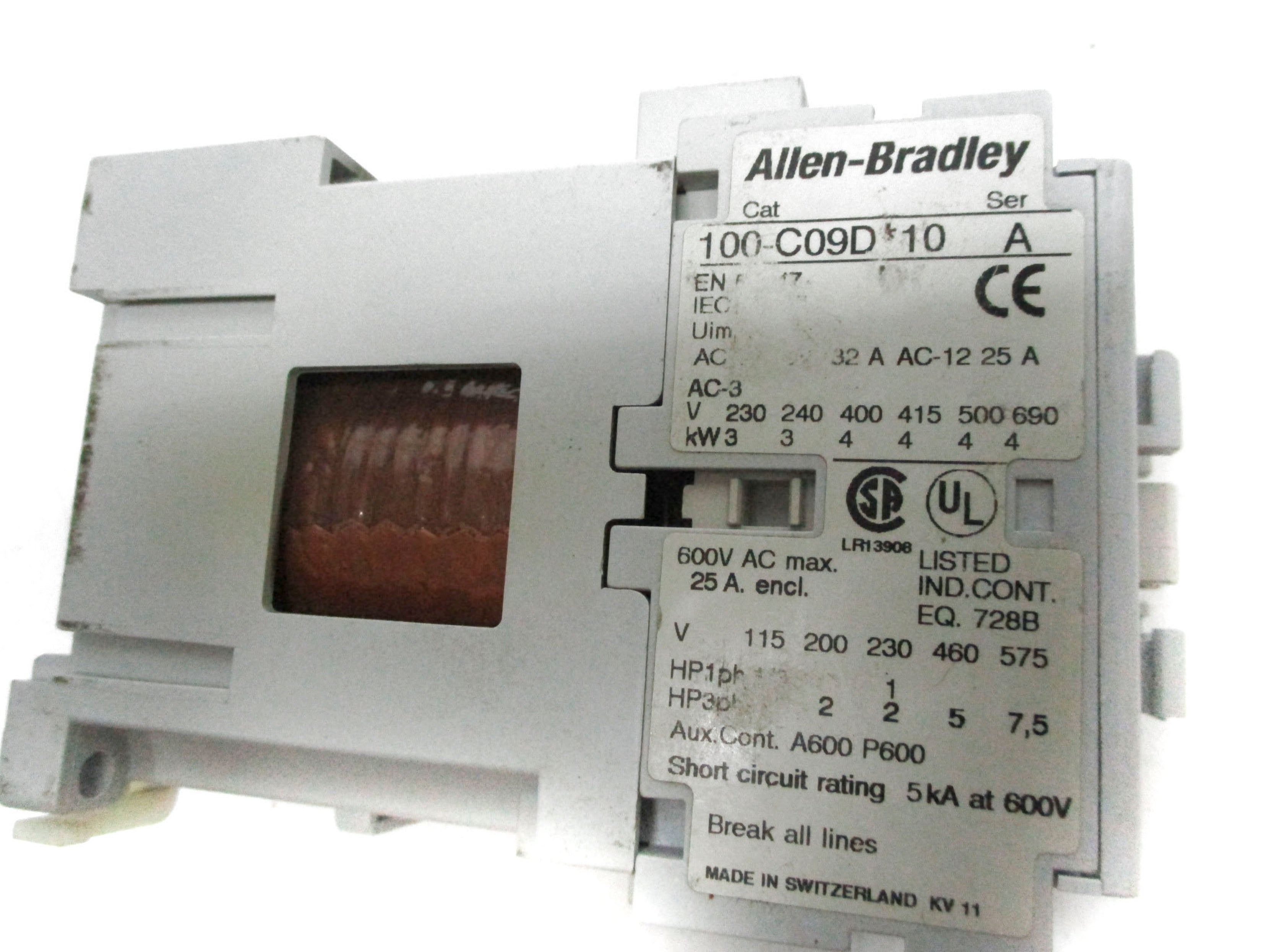 ALLEN BRADLEY 100-C09DJ10 SER. A 24VDC (AS PICTURED) UNMP