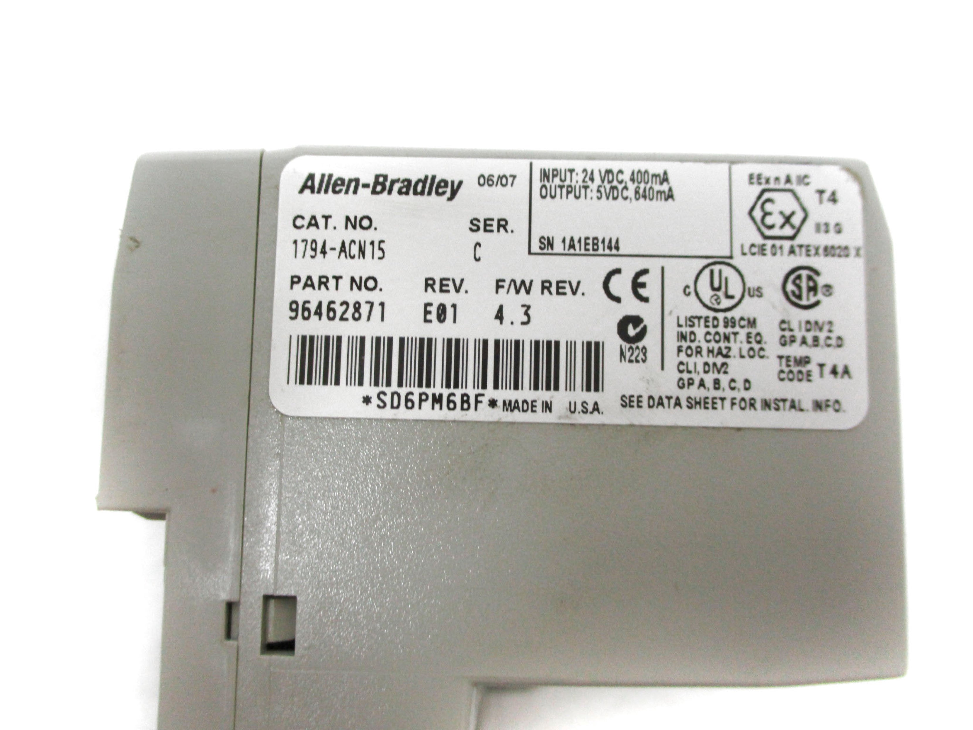 ALLEN BRADLEY 1794-ACN15 SER. C F/W 4.3 UNMP