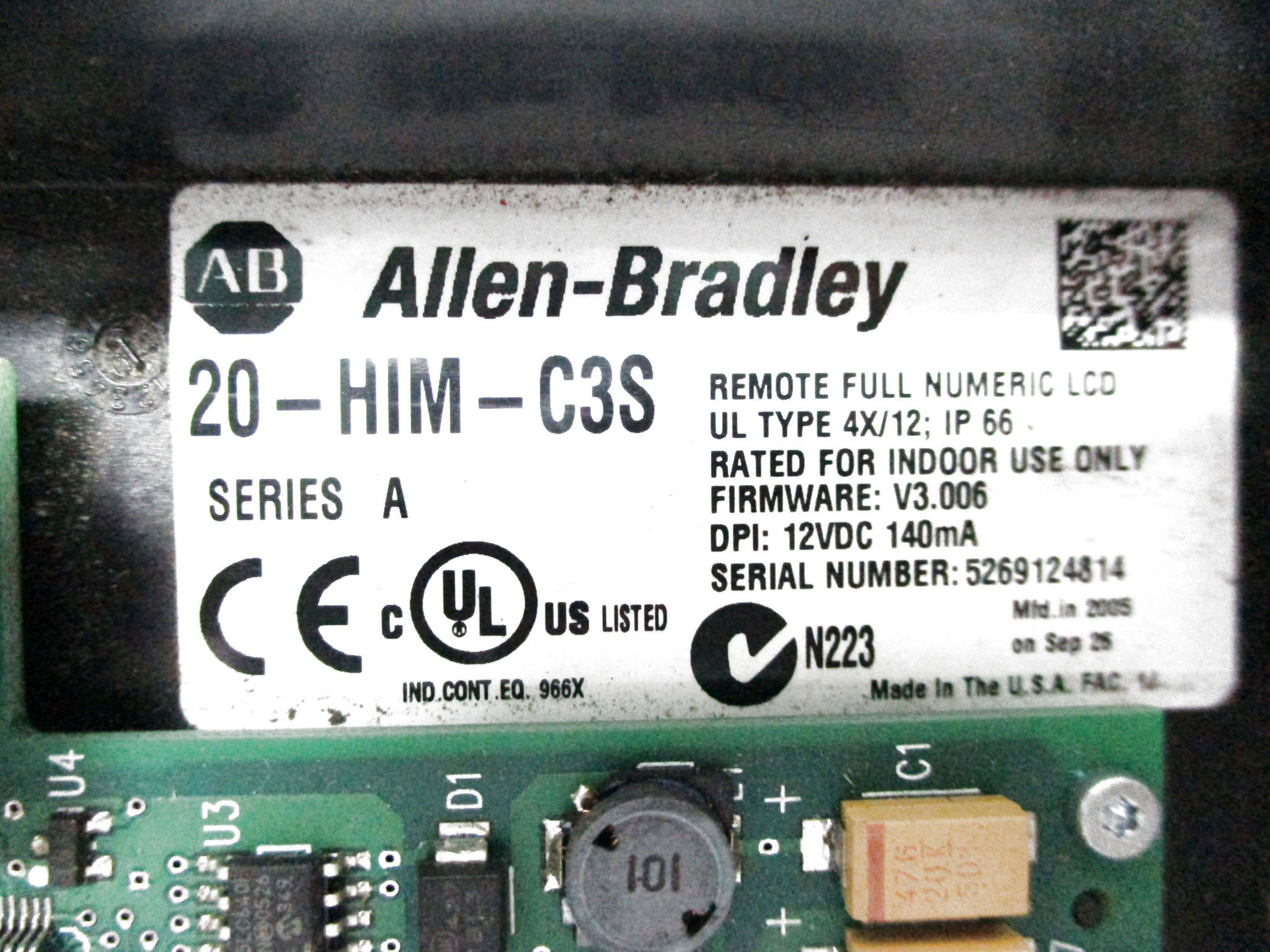 ALLEN BRADLEY 20-HIM-C3S SER. A F/W 3.006 (AS PICTURED) UNMP