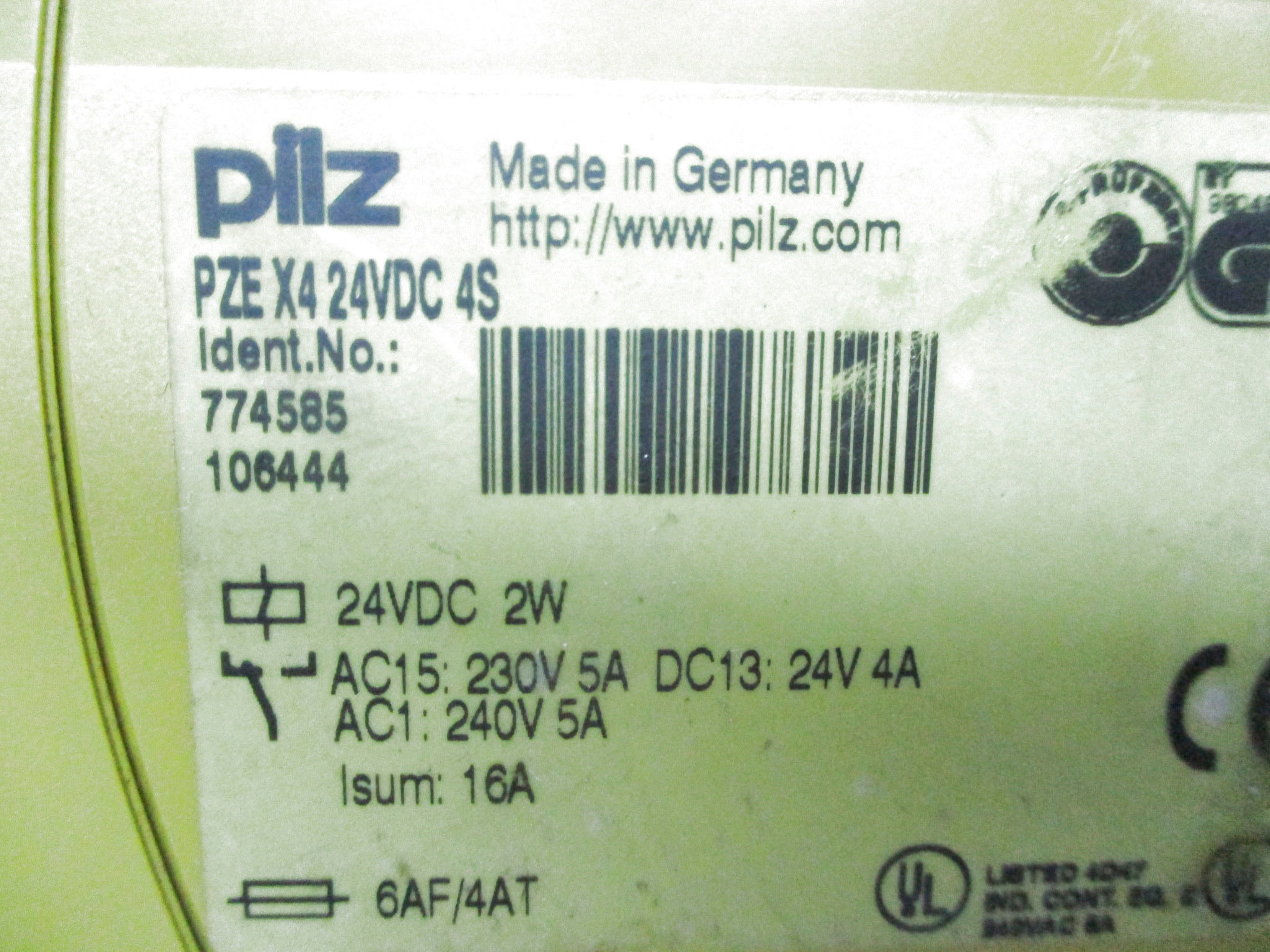 PILZ PZEX424VDC4S 24VDC 240VAC UNMP
