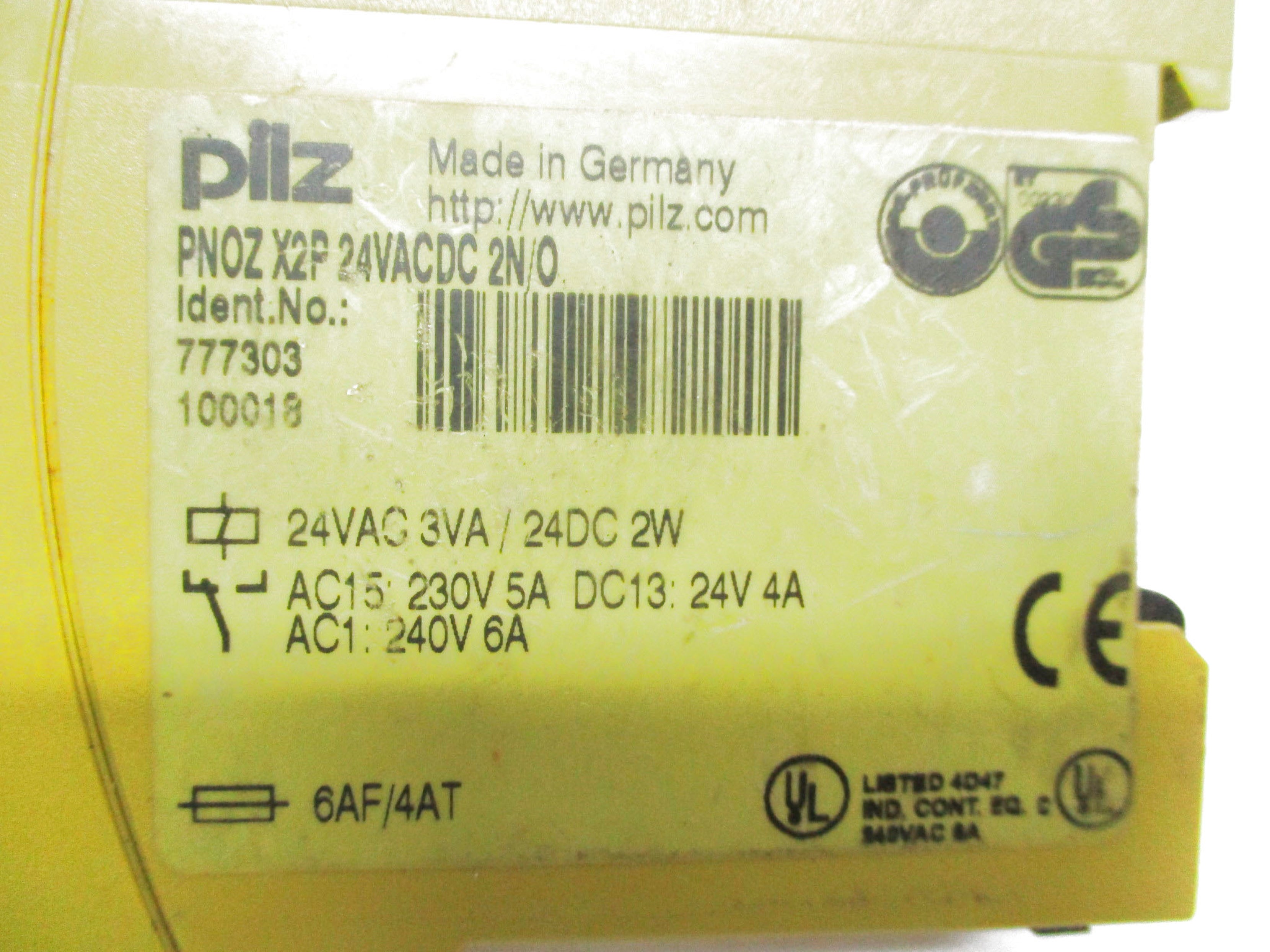 PILZ PNO-ZX-2P24VACDC-2N/O 24VAC/DC 240VAC UNMP
