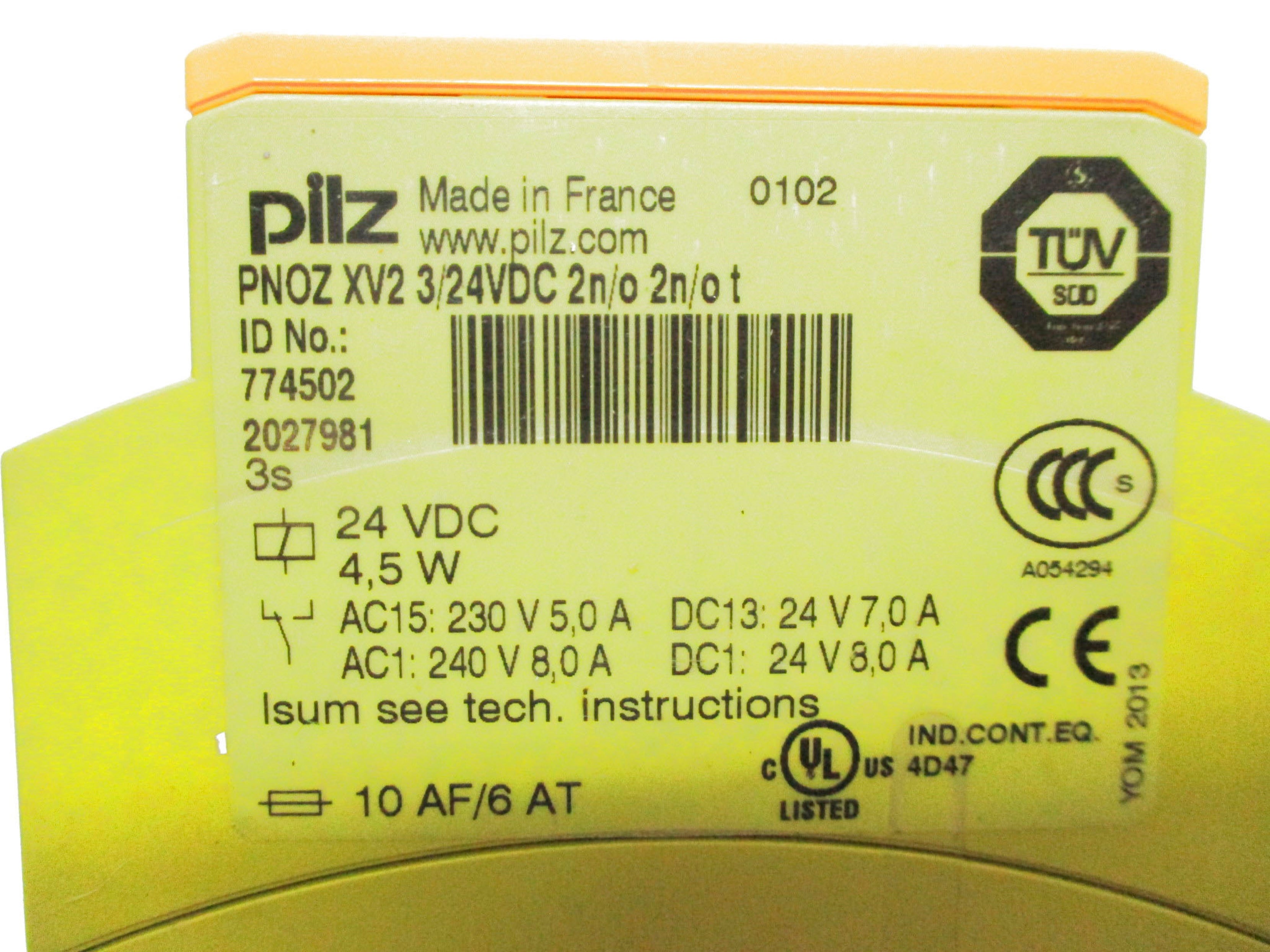 PILZ PNOZ-XV2-3/24VDC-2N/O-2N/OT 24VDC 240VAC UNMP