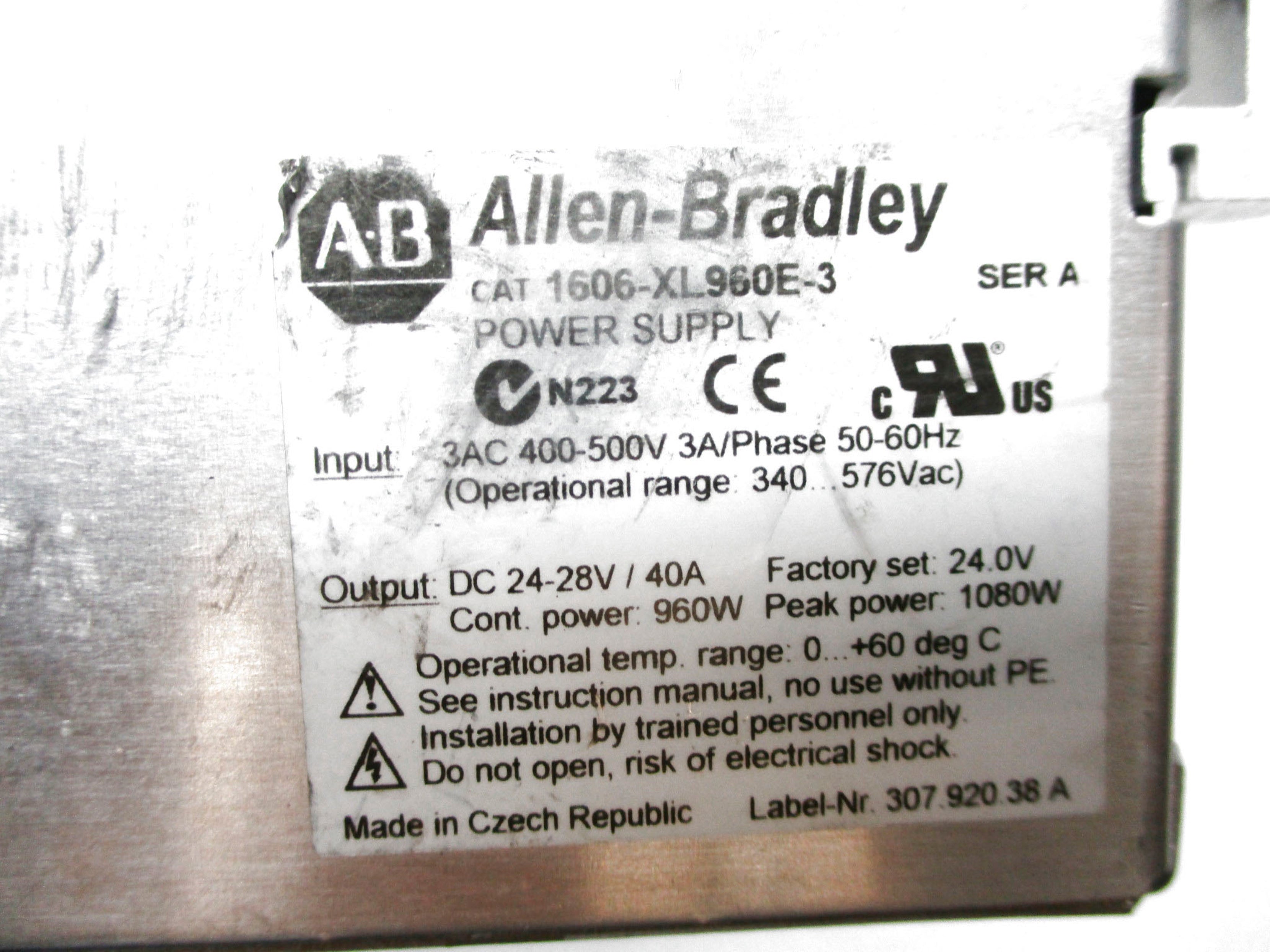 ALLEN RBADLEY 1606-XL960E-3 SER. A UNMP