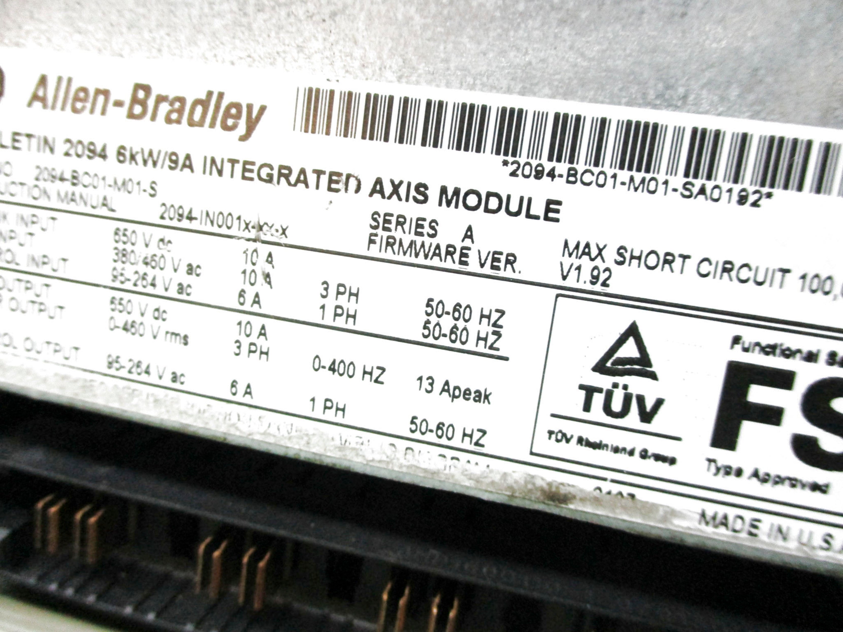 ALLEN BRADLEY 2094-BC01-M01-S SER. A F/W: V1.92 (AS PICTURED) UNMP