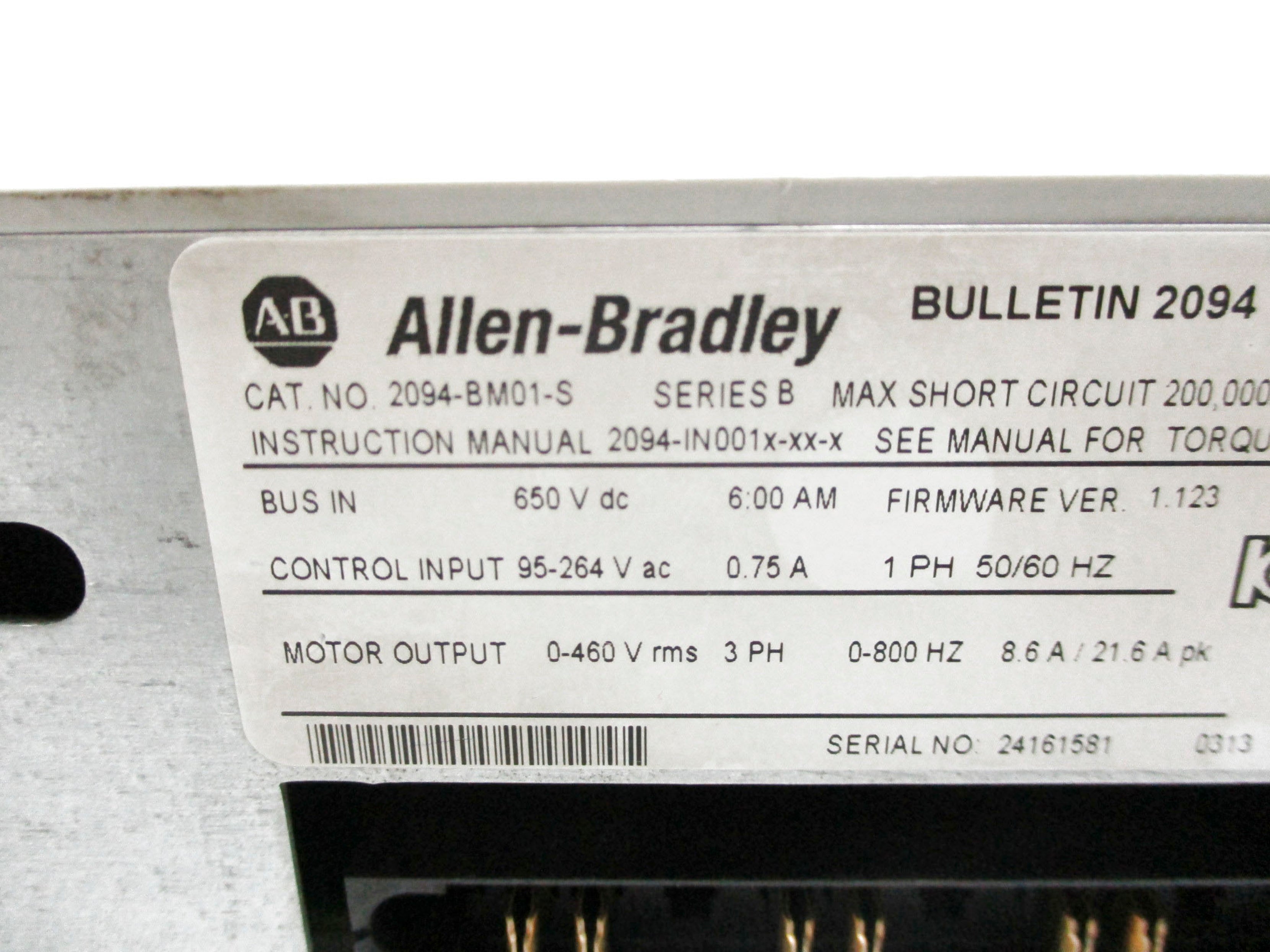ALLEN BRADLEY 2094-BM01-S SER. B F/W 1.123 UNMP