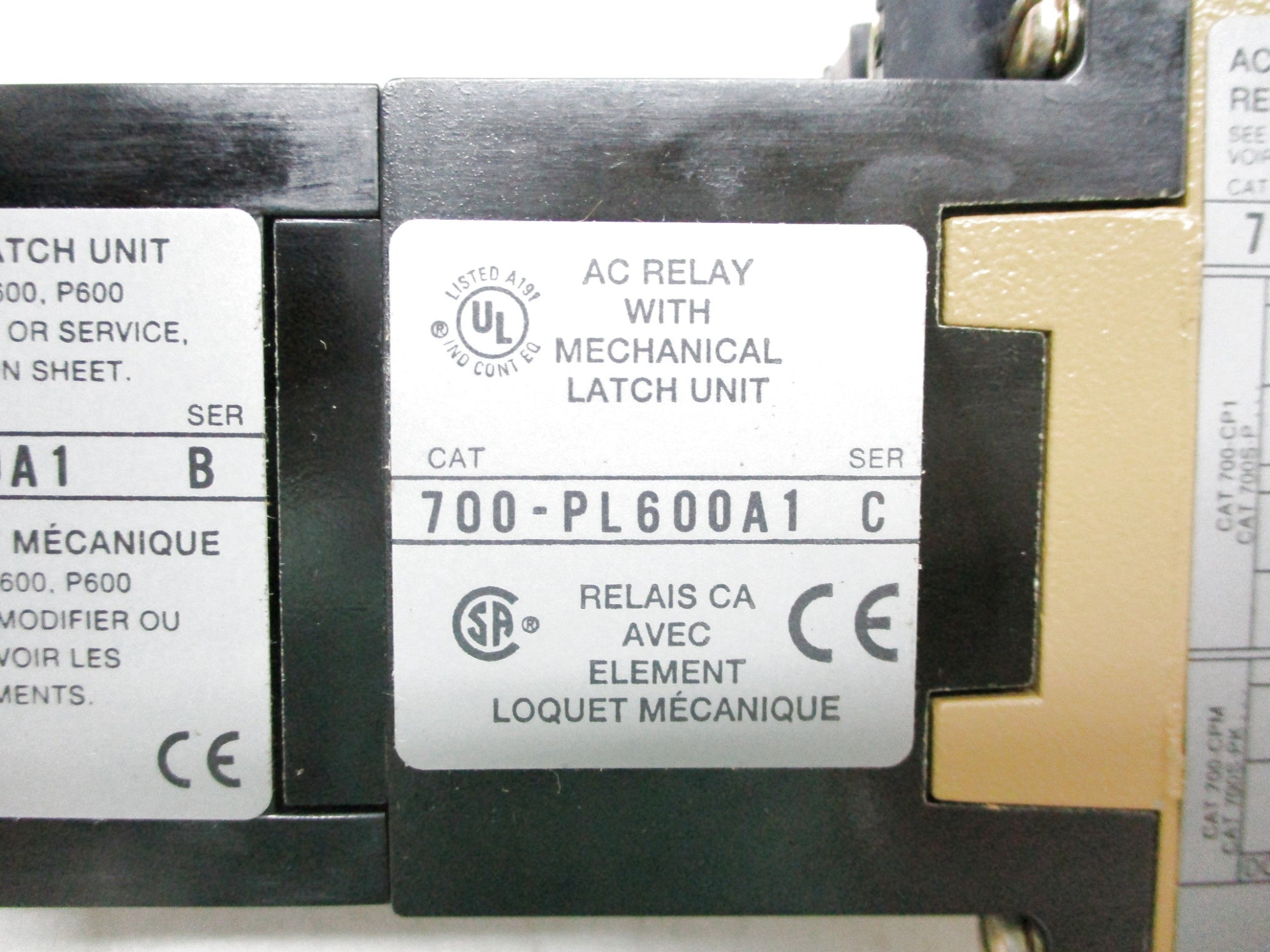 ALLEN BRADLEY 700-PL600A1 SER. C 110/115/120V (WH)  NSMP