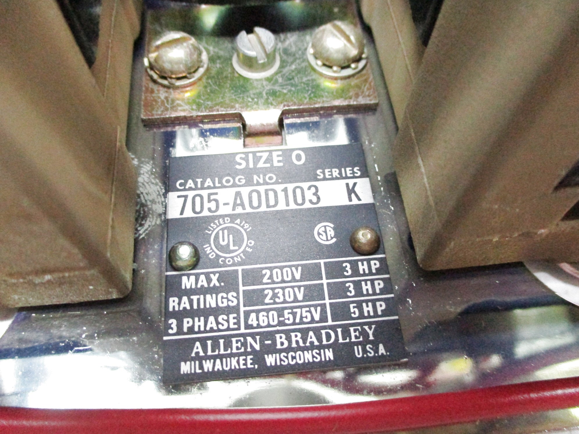 ALLEN BRADLEY 705-AOD103 SER. K 110/120V NSNP