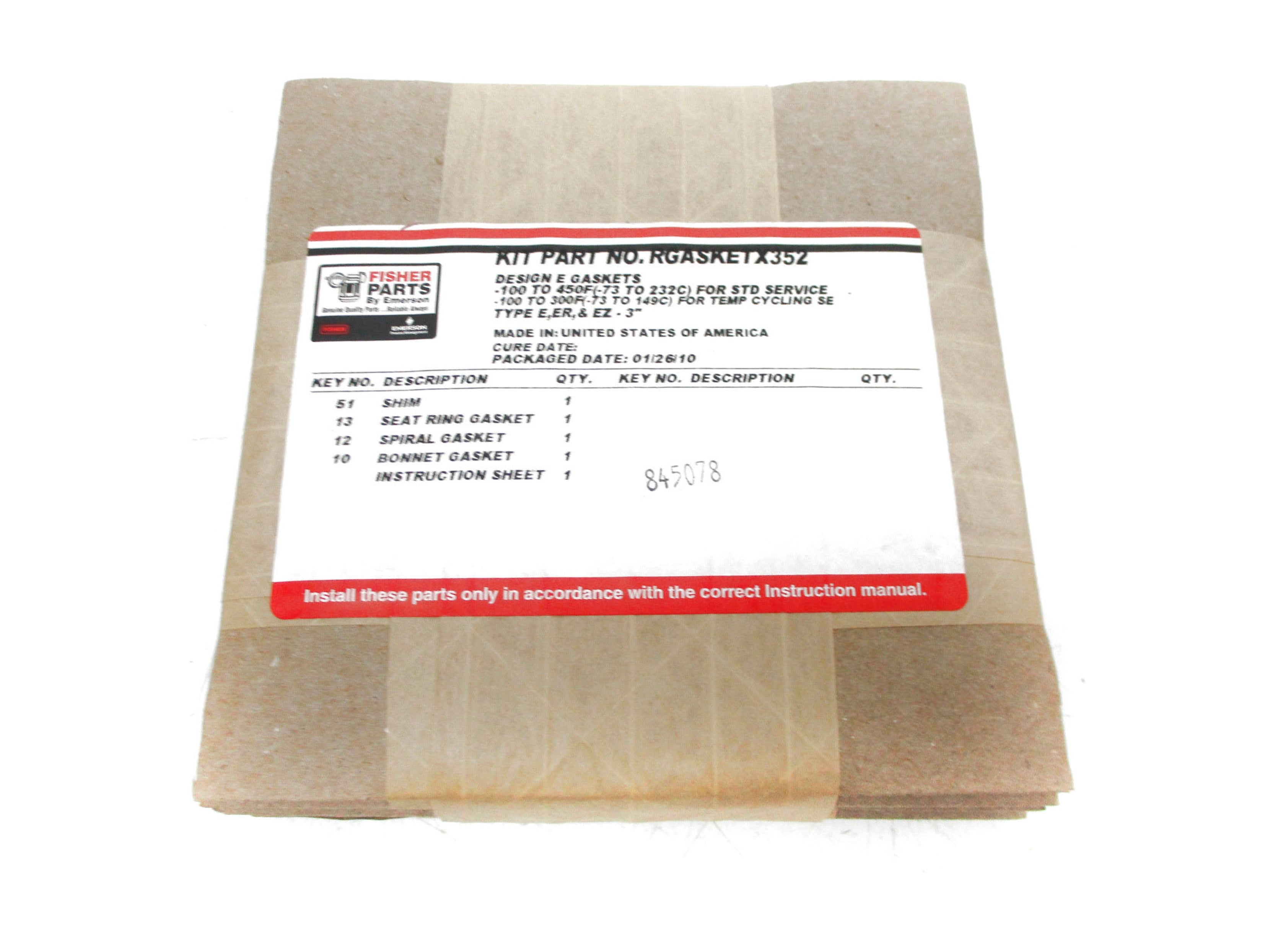 FISHER RGASKETX352 NSMP