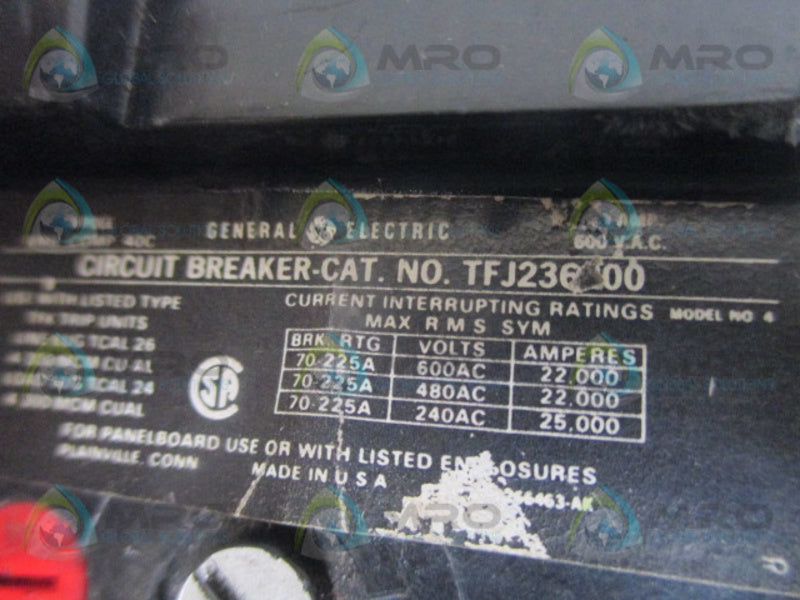 GENERAL ELECTRIC TFJ236100 CIRCUIT BREAKER 100A *USED*