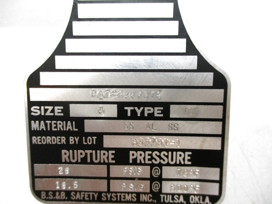 B.S.S & SAFETY SYSTEMS 807781-1 NSNP