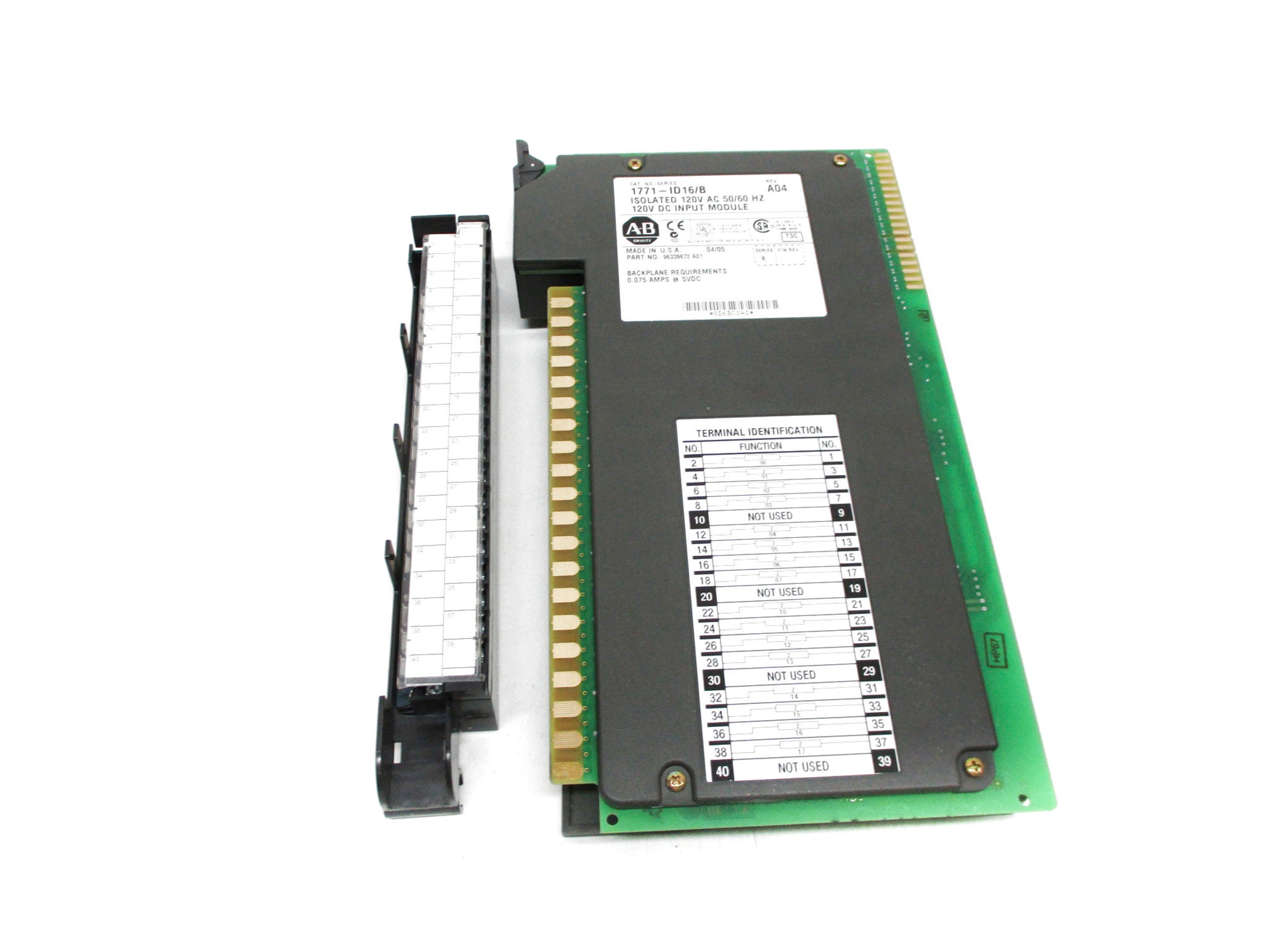 ALLEN BRADLEY 1771-ID16 SER. B 120VAC REV. A04 NSMP