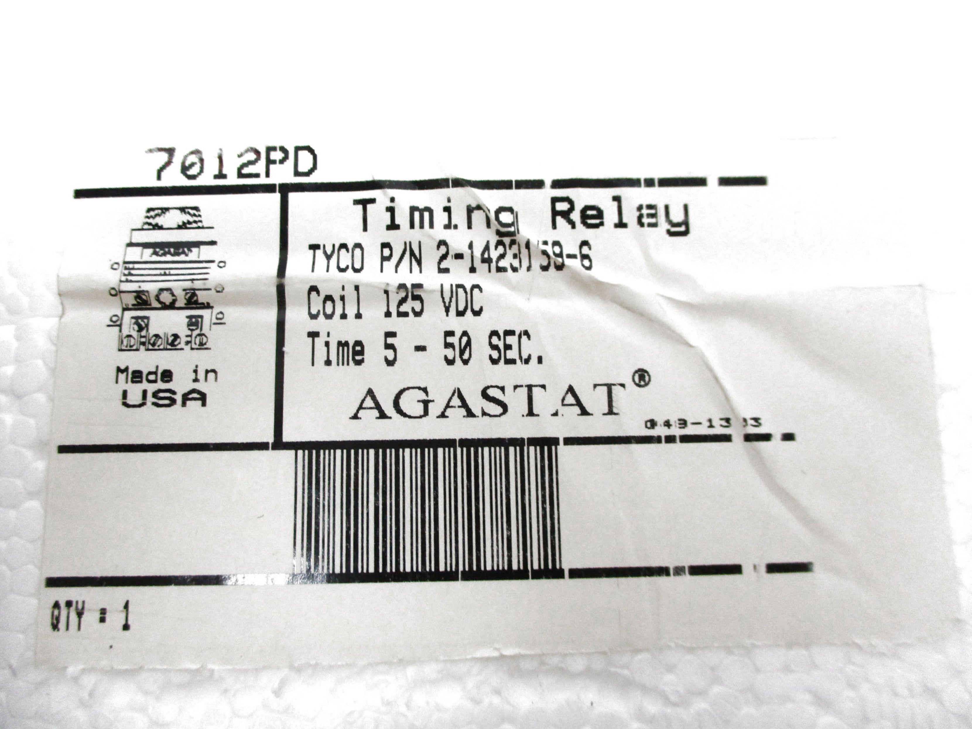 AGASTAT 7012PD 125VDC NSFS