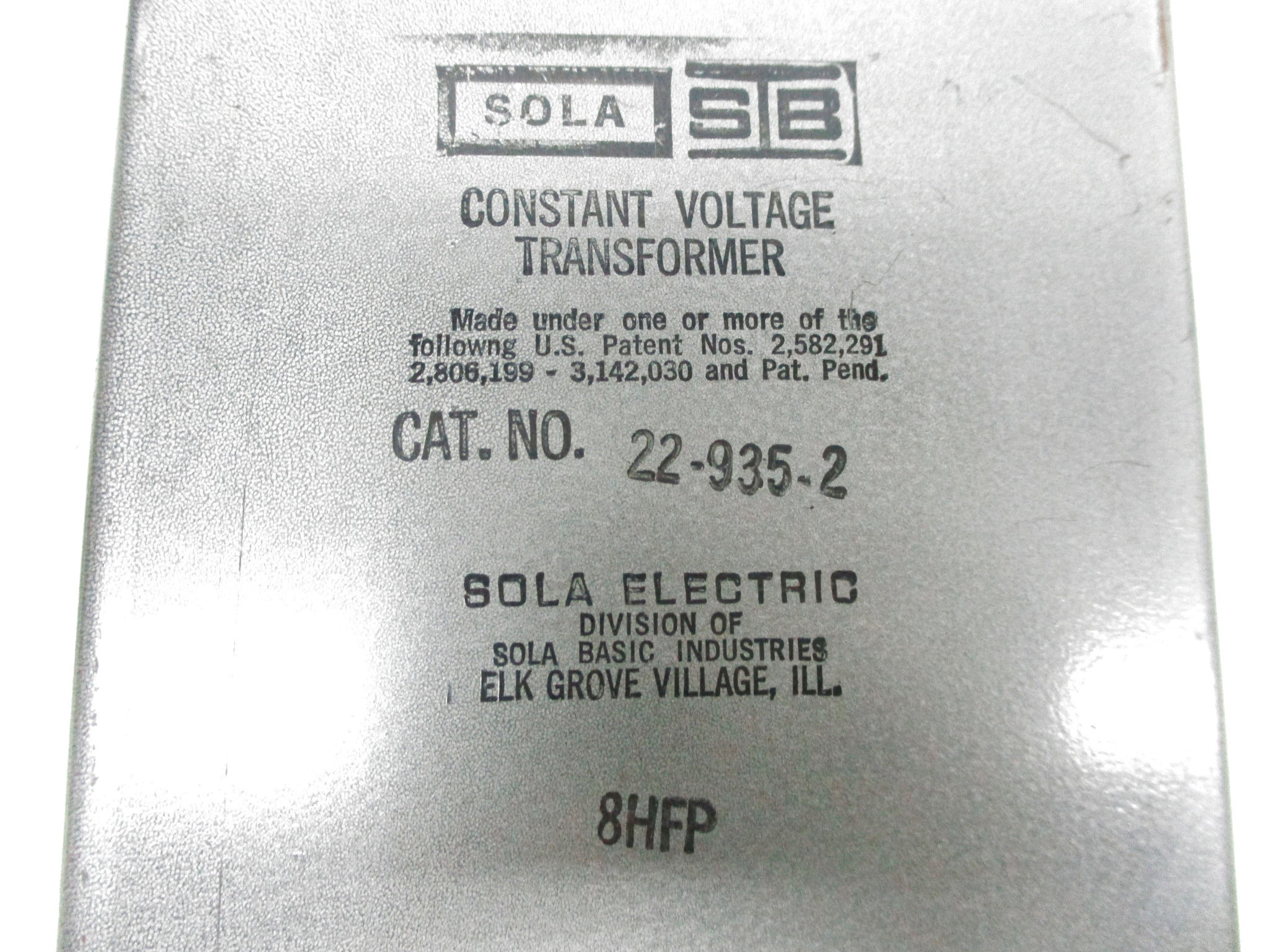 SOLA ELECTRIC 22-935-2 NSNP