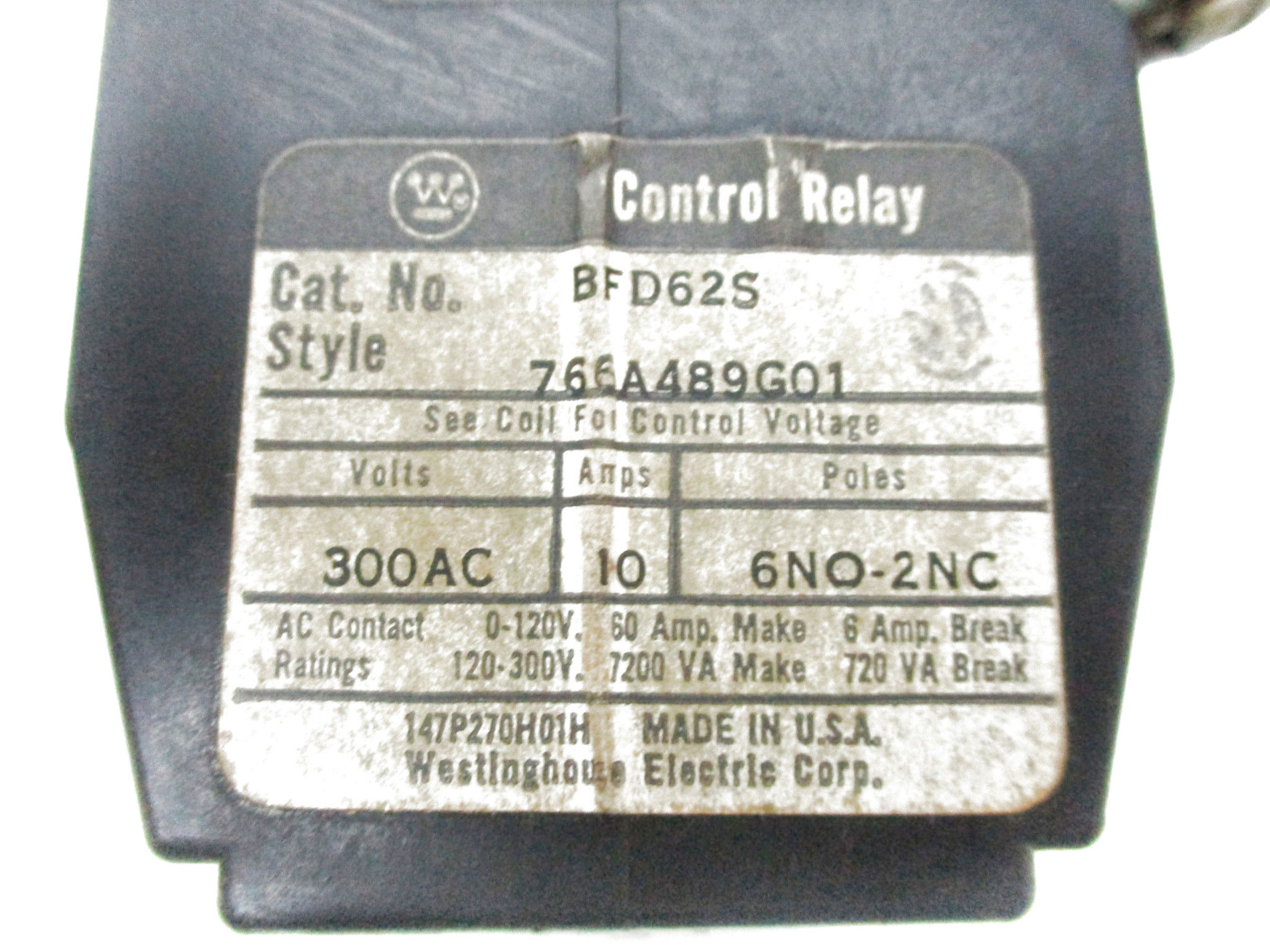 WESTINGHOUSE BFD62S 120VDC UNMP