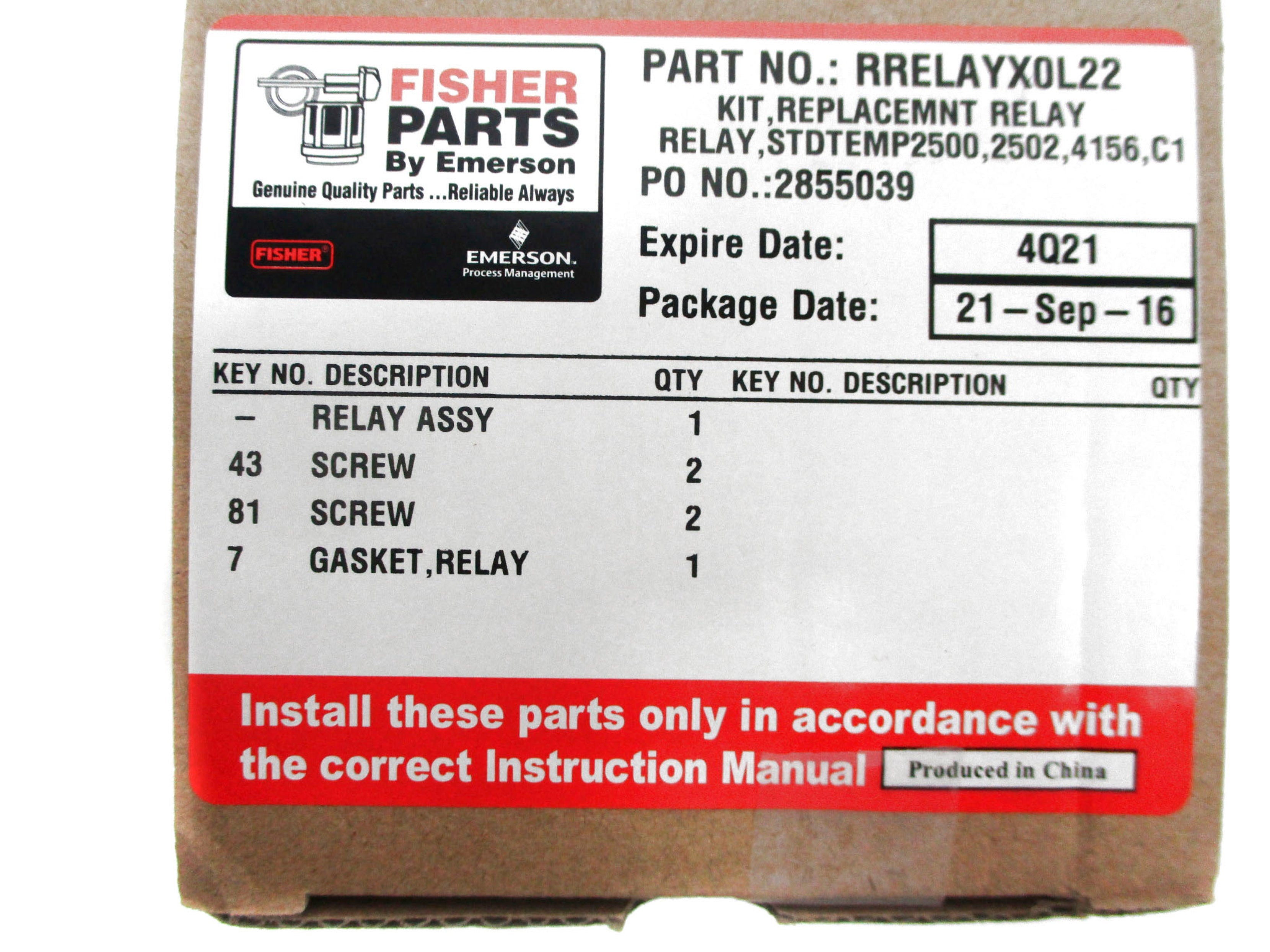 FISHER RRELAYX0L22 NSMP