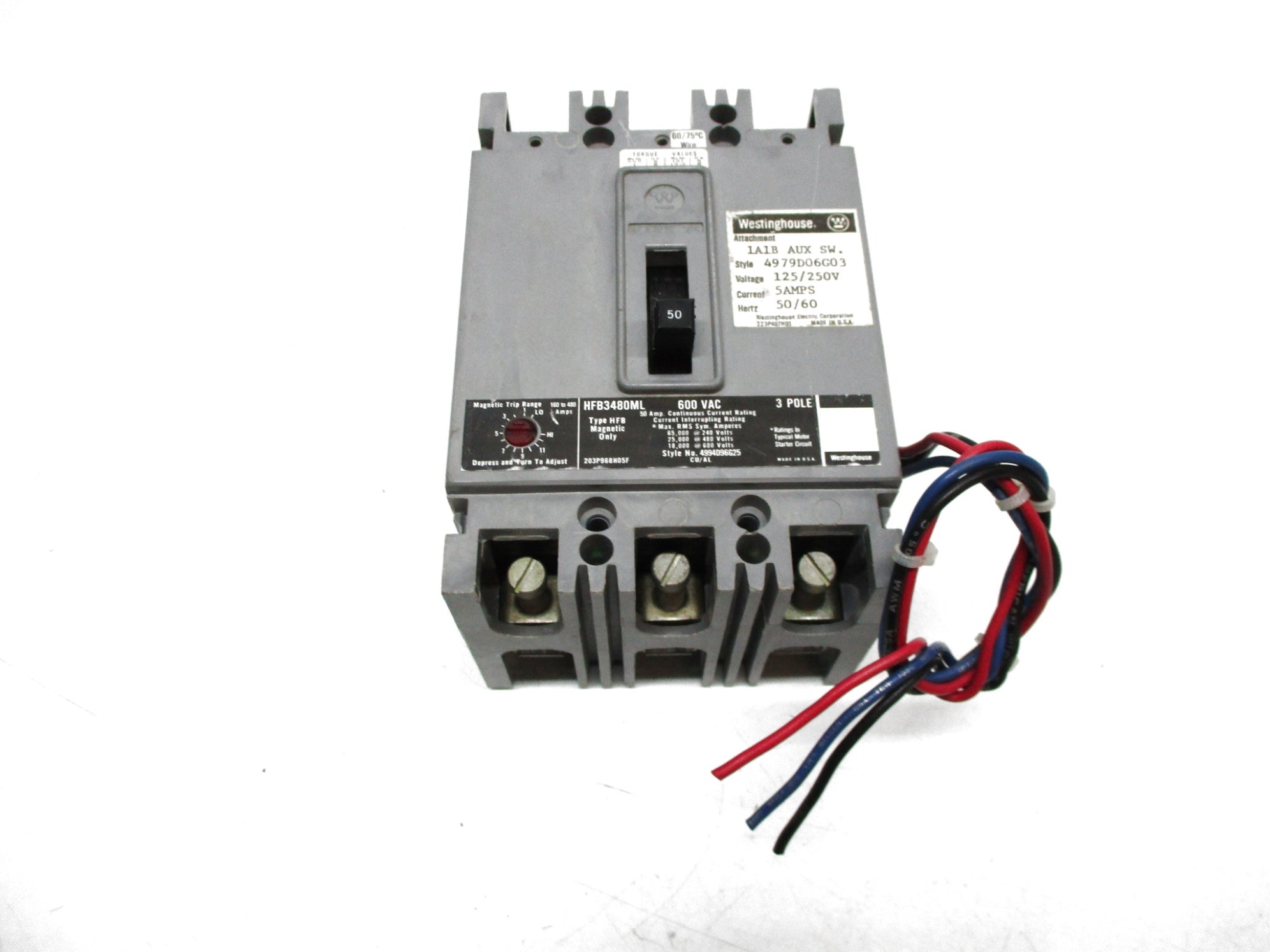 WESTINGHOUSE HFB3480ML 50A 600VAC UNMP