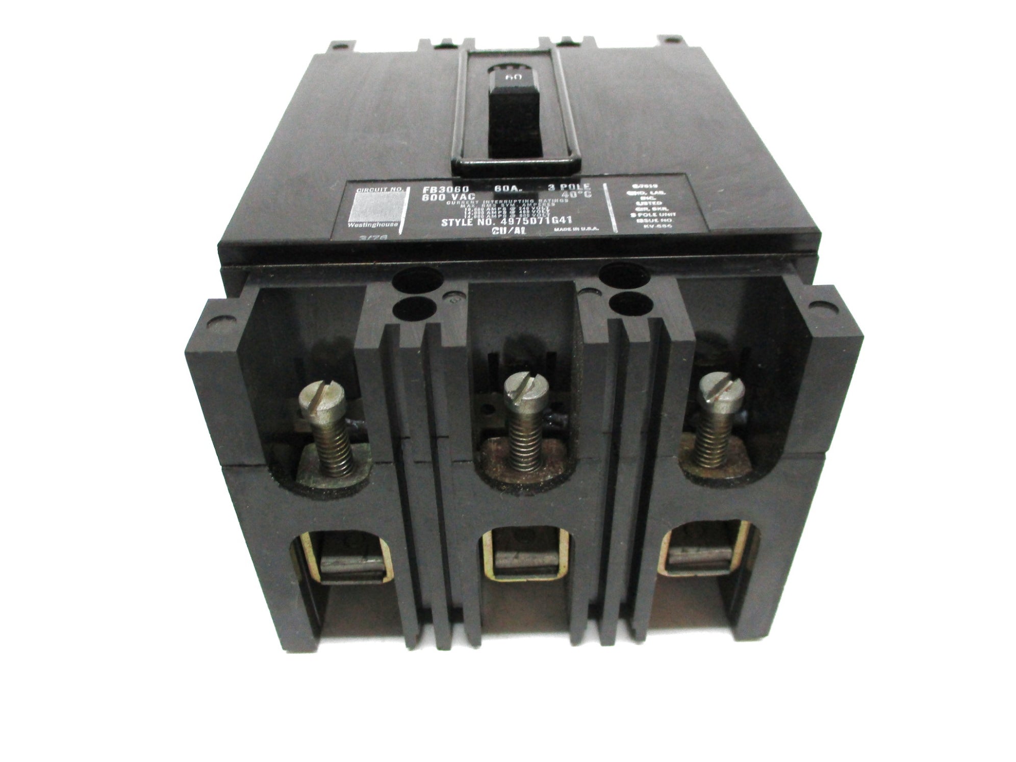 WESTINGHOUSE FB3060 60A 600VAC UNMP