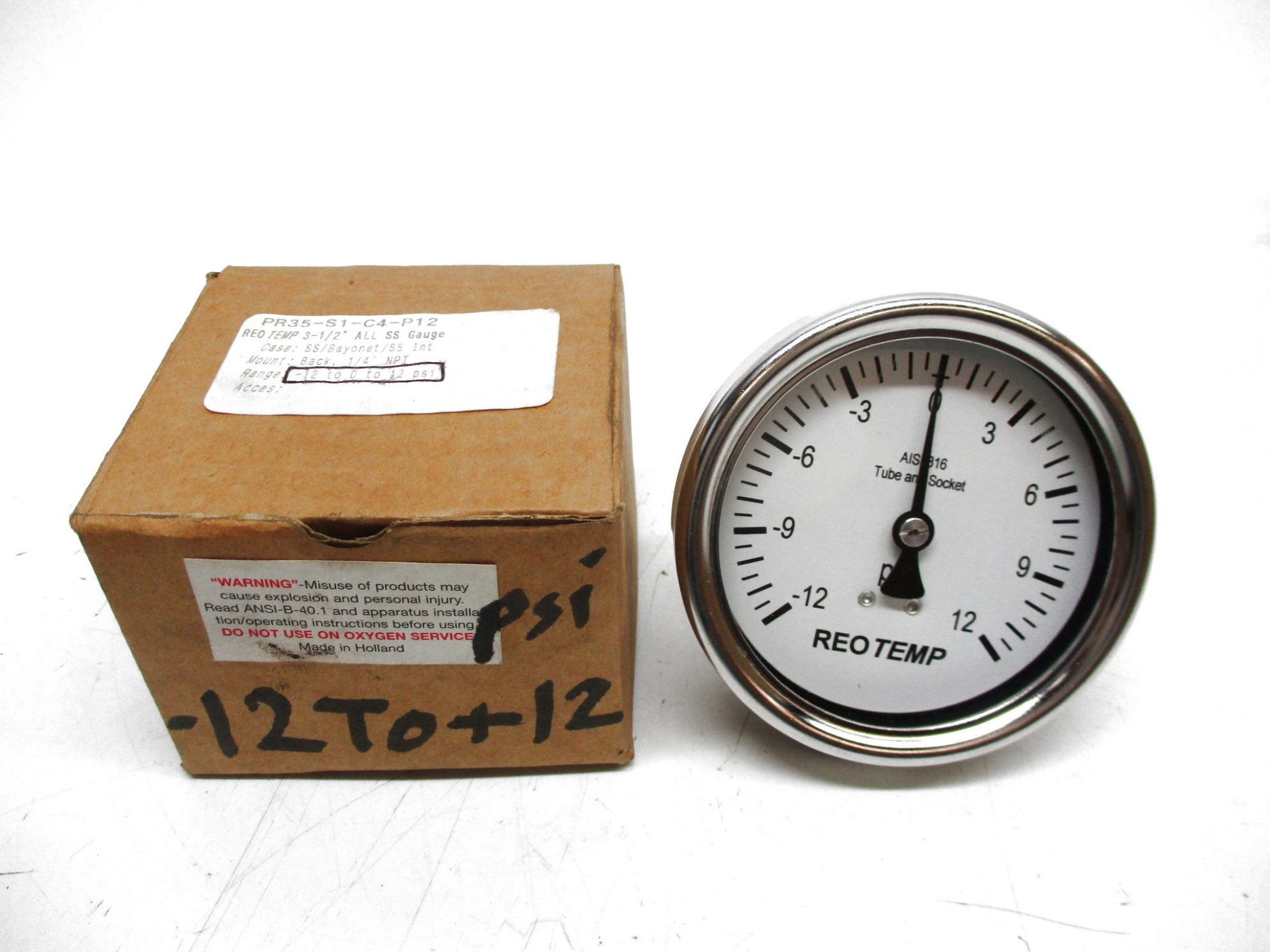 REOTEMP PR35-S1-C4-P12 -12 TO 12PSI NSMP