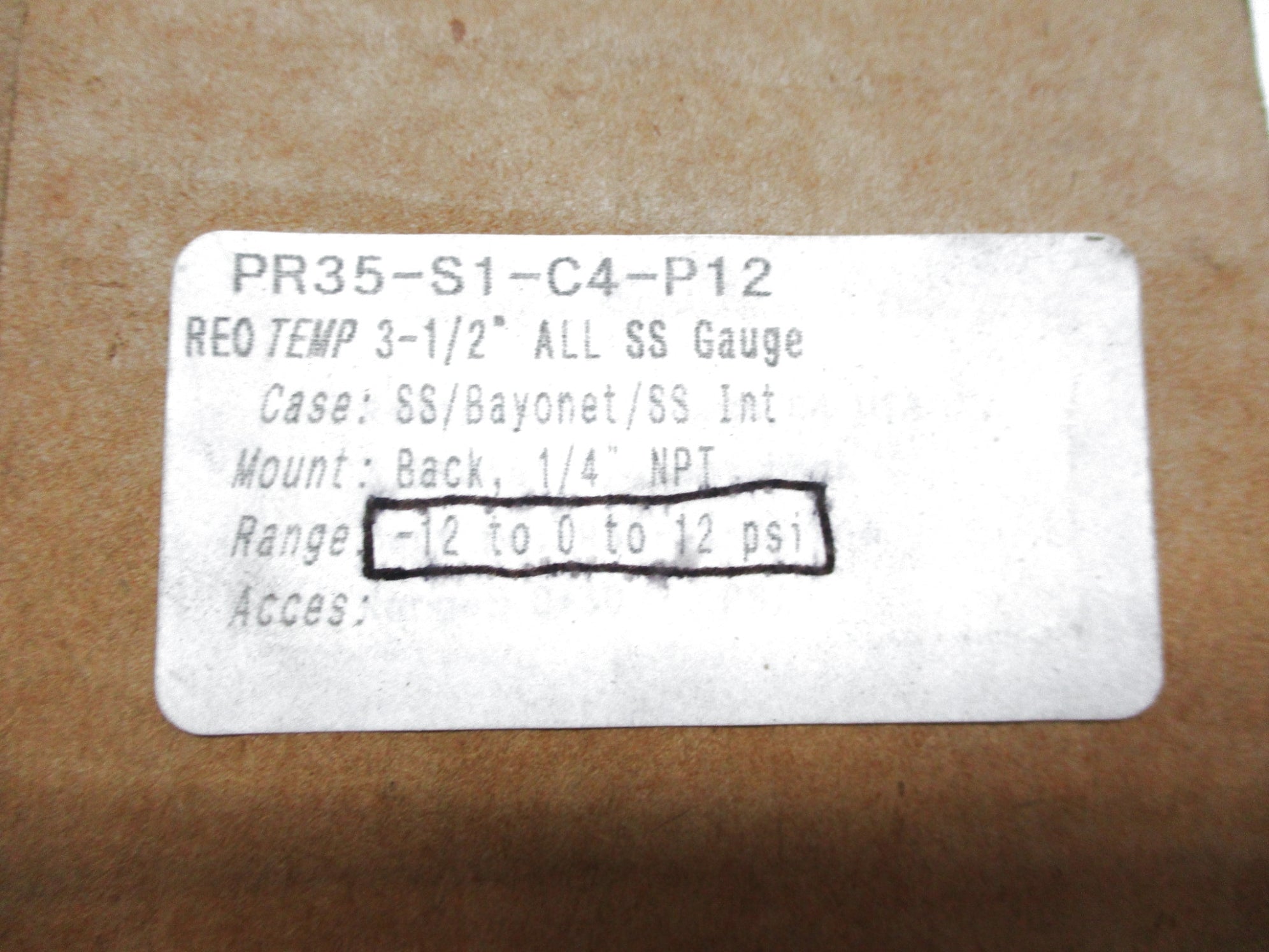 REOTEMP PR35-S1-C4-P12 -12 TO 12PSI NSMP