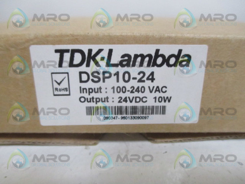 TDK-LAMBDA DSP10-24 POWER SUPPLY 100-240VAC 24VDC 10W