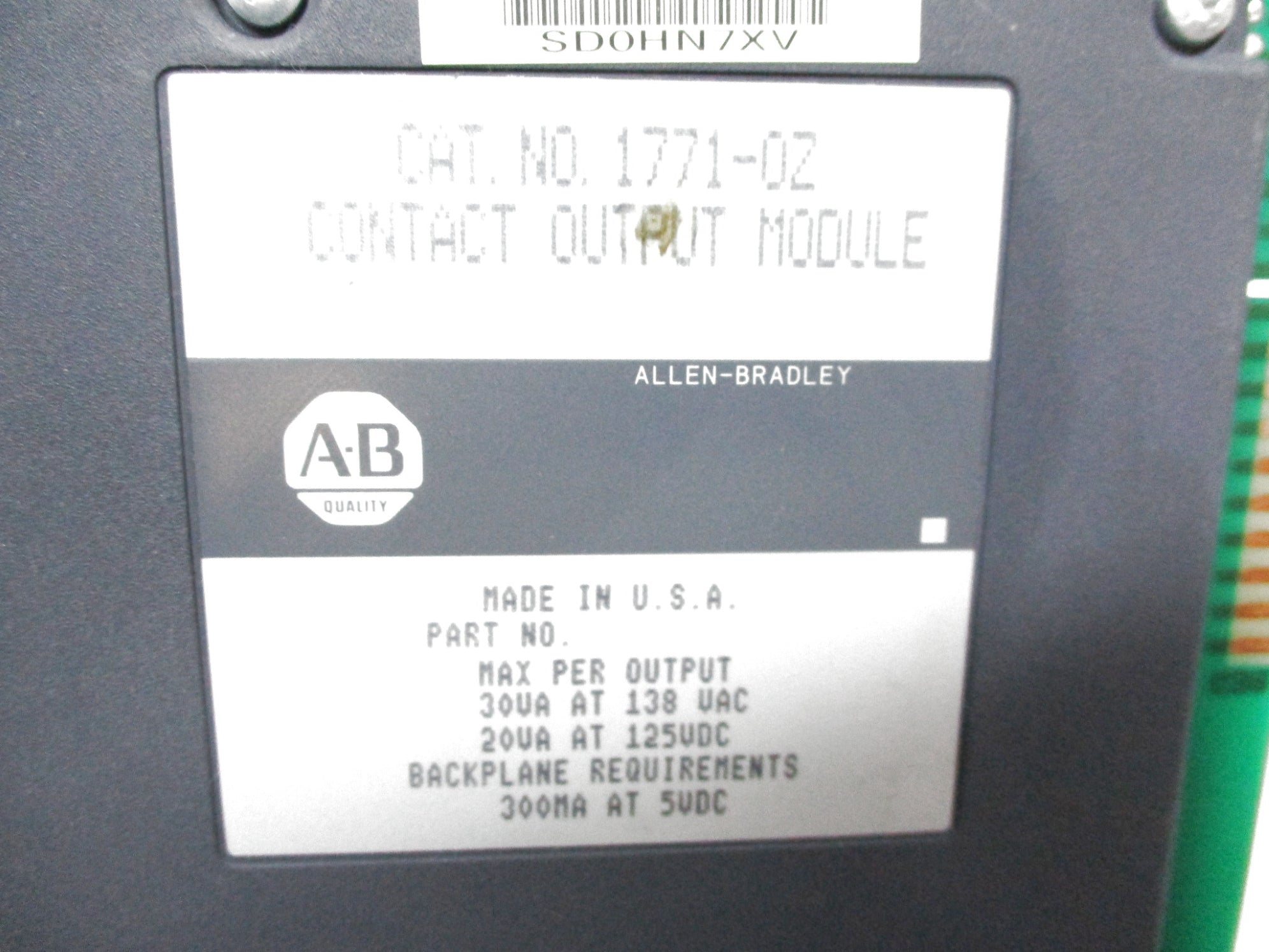 ALLEN BRADLEY 1771-OZ (AS PICTURED) UNMP