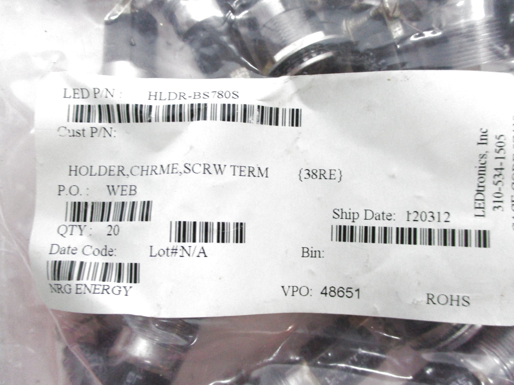 NRG ENERGY HLDR-BS780S (PKG OF 20) NSMP